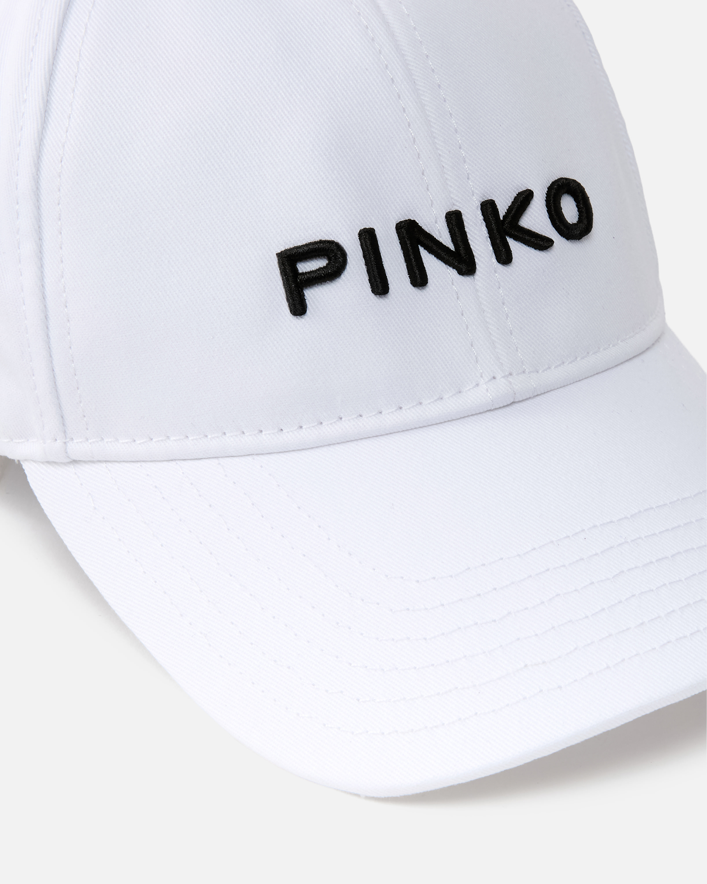 Cap with embroidered logo PINKO White
