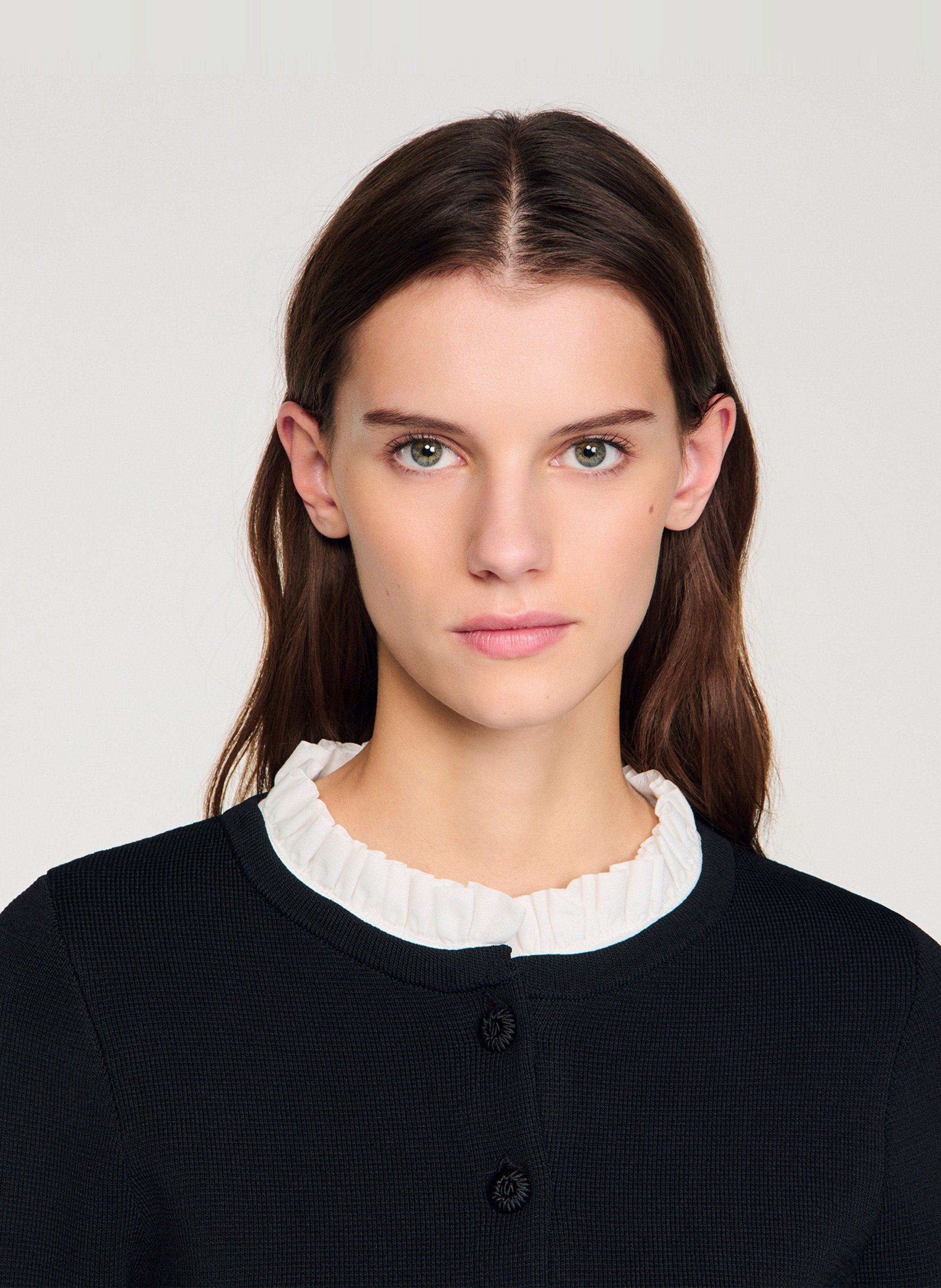 Cardigan col victorien SANDRO Noir