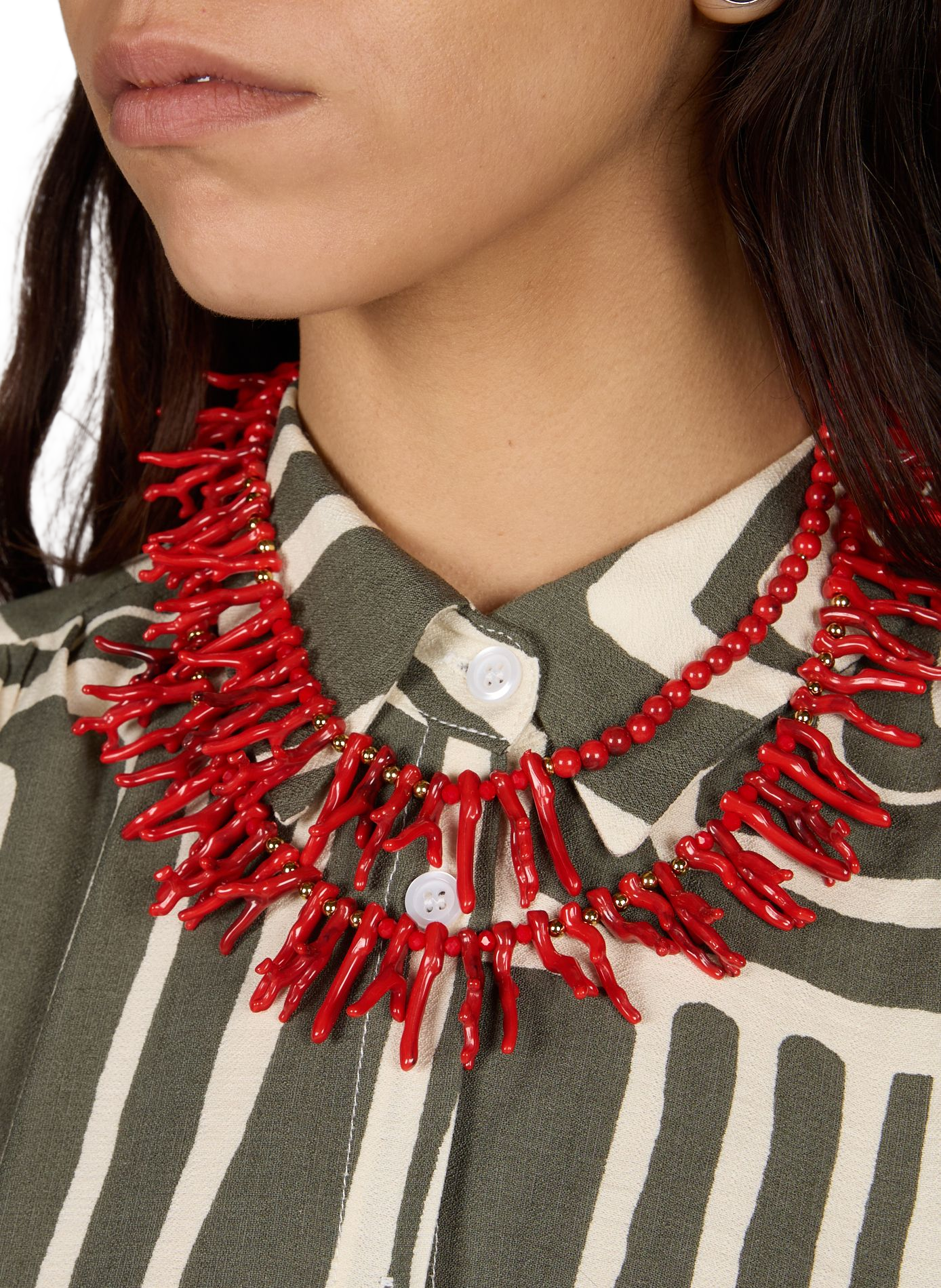 Coral necklace AU PRINTEMPS PARIS Red