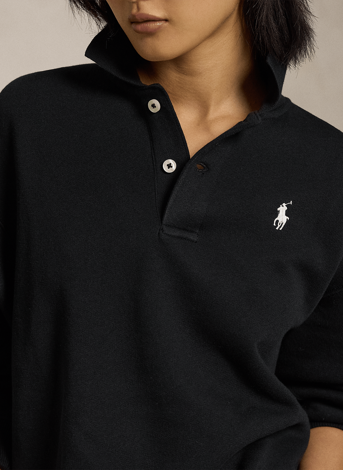 Cotton-mix oversized sweater POLO RALPH LAUREN Black