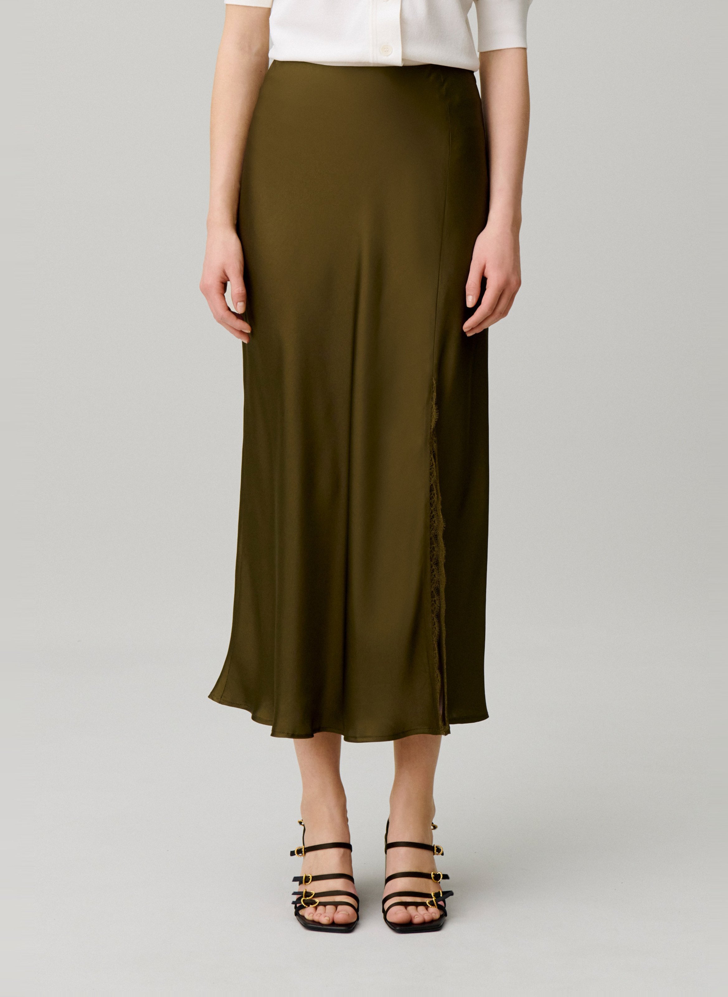 Lange, gerende rok CLAUDIE PIERLOT Bruin
