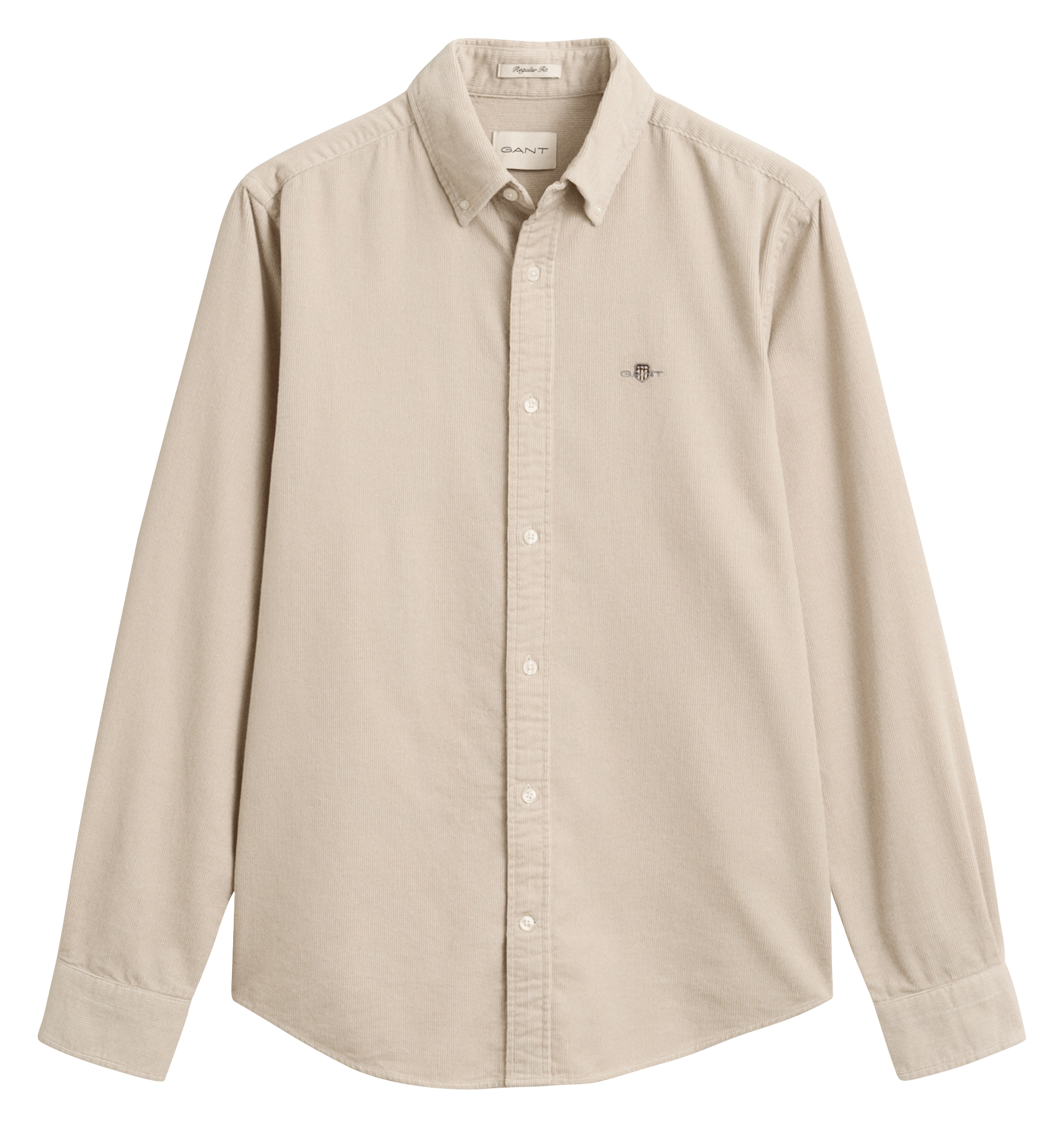 Chemise droite col classique en coton GANT Beige
