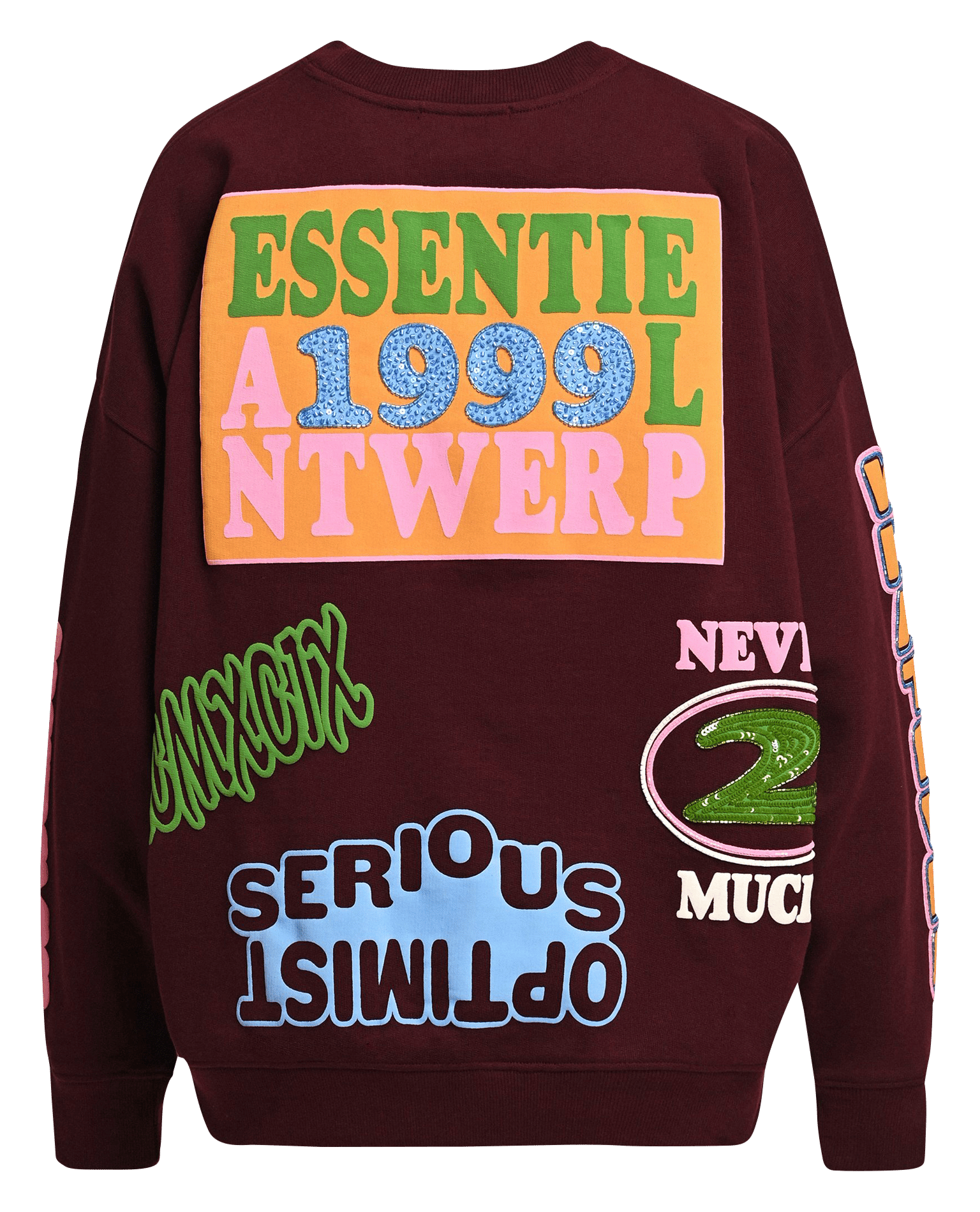 Sweat ample col rond imprimé en coton ESSENTIEL ANTWERP Rouge