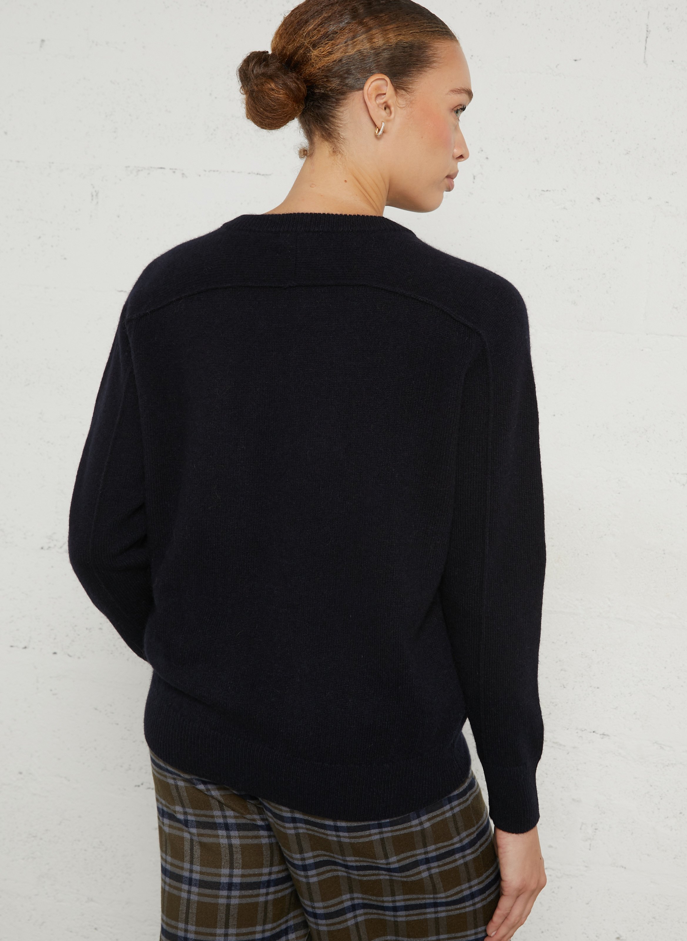 Straight wool round neck sweater MAISON 123 Blue