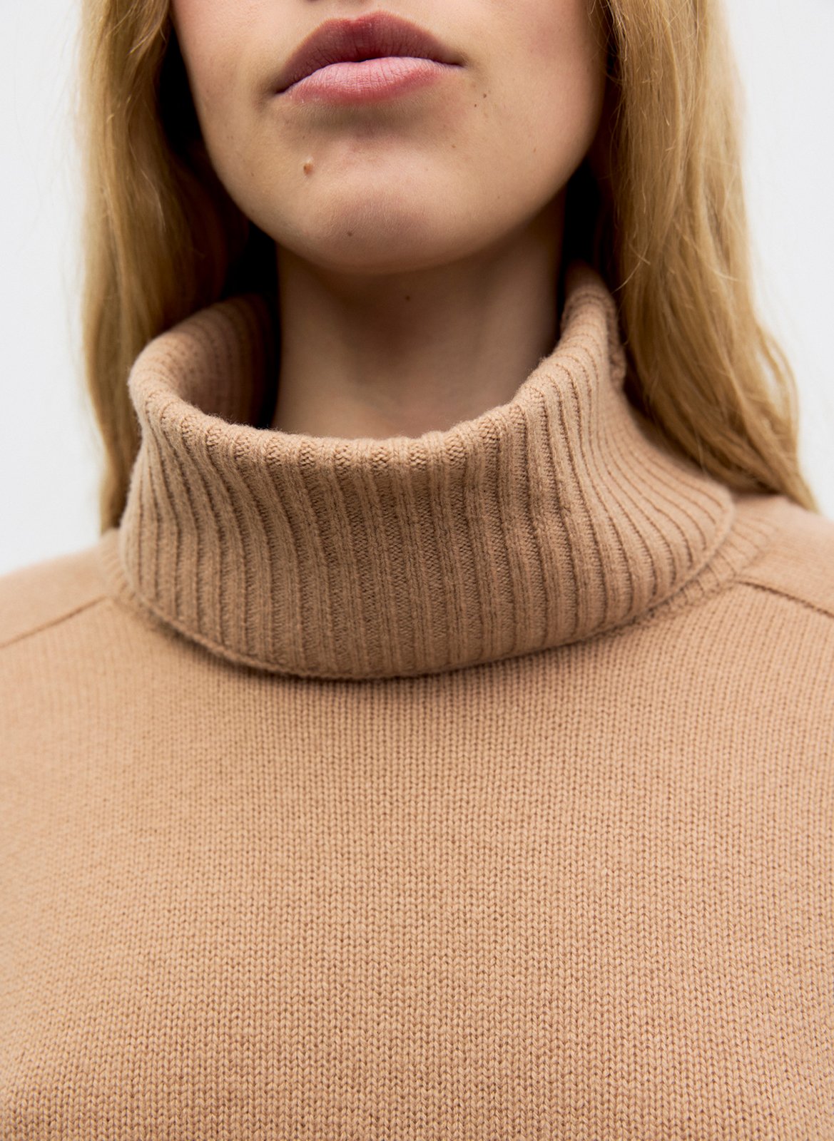 Straight wool sweater with removable collar GERARD DAREL Brown
