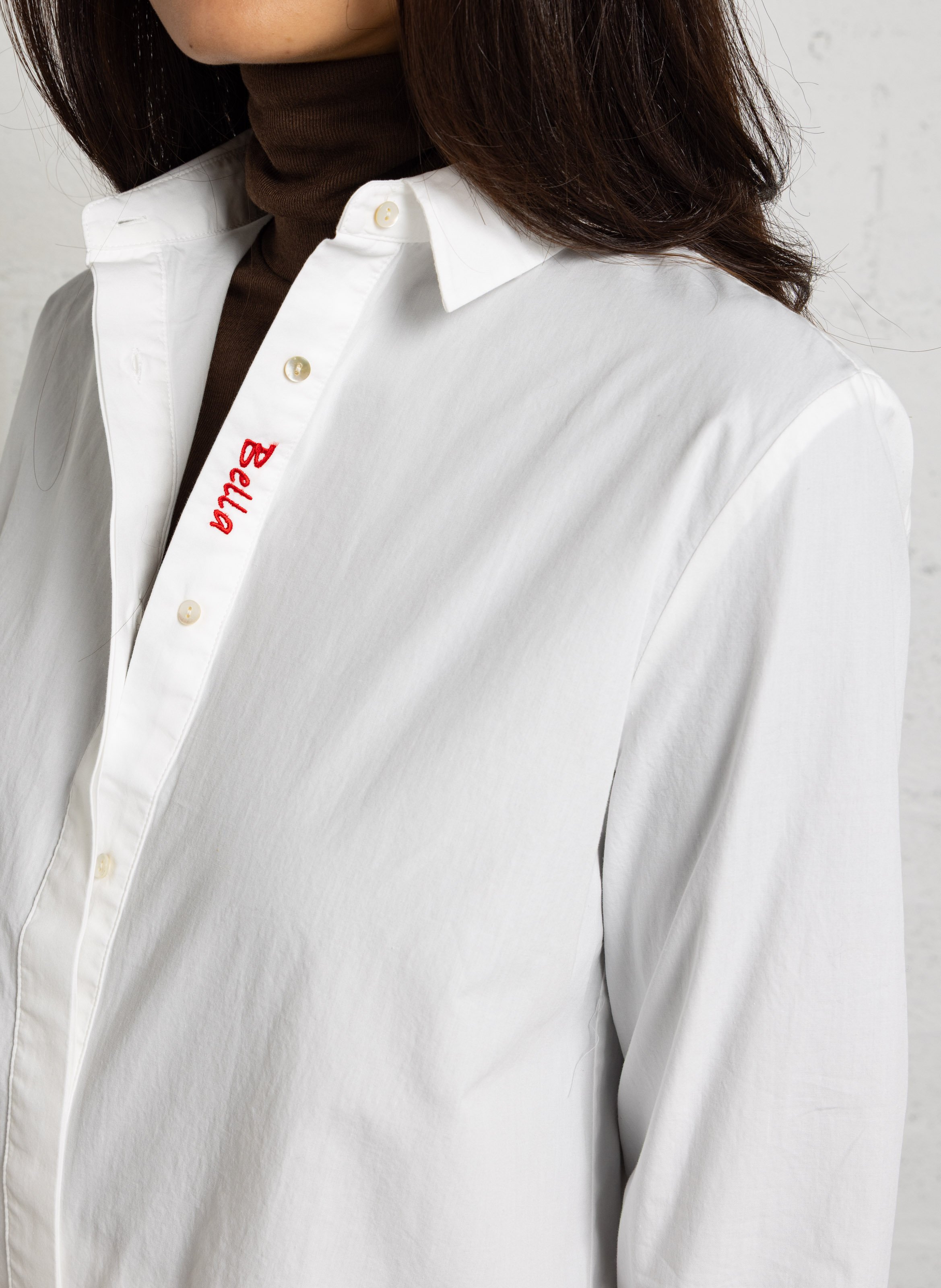 Baumwollbluse mit klassischem Kragen BELLA JONES Weiss