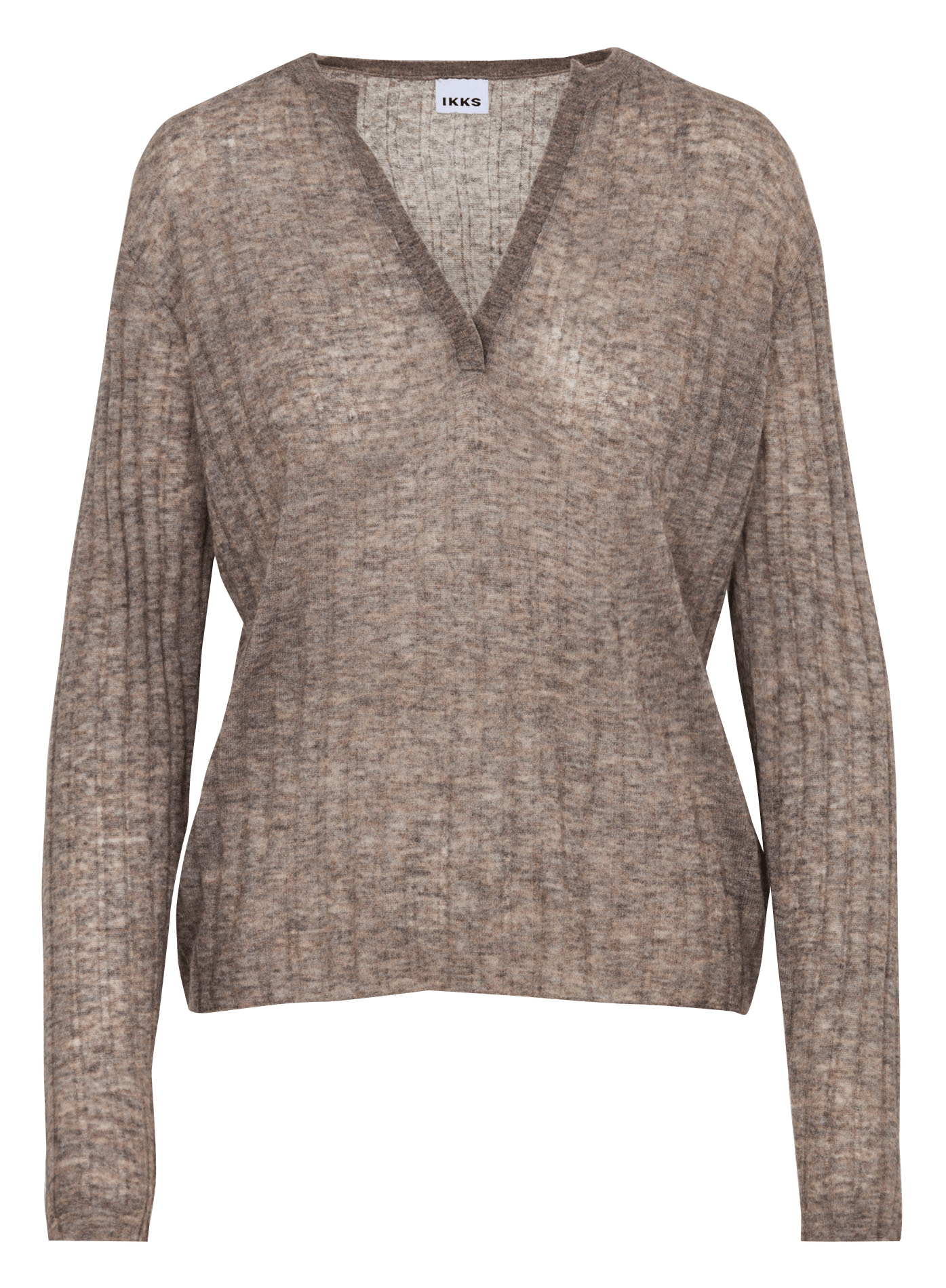 Pull ample côtelé en laine mélangée IKKS Brown