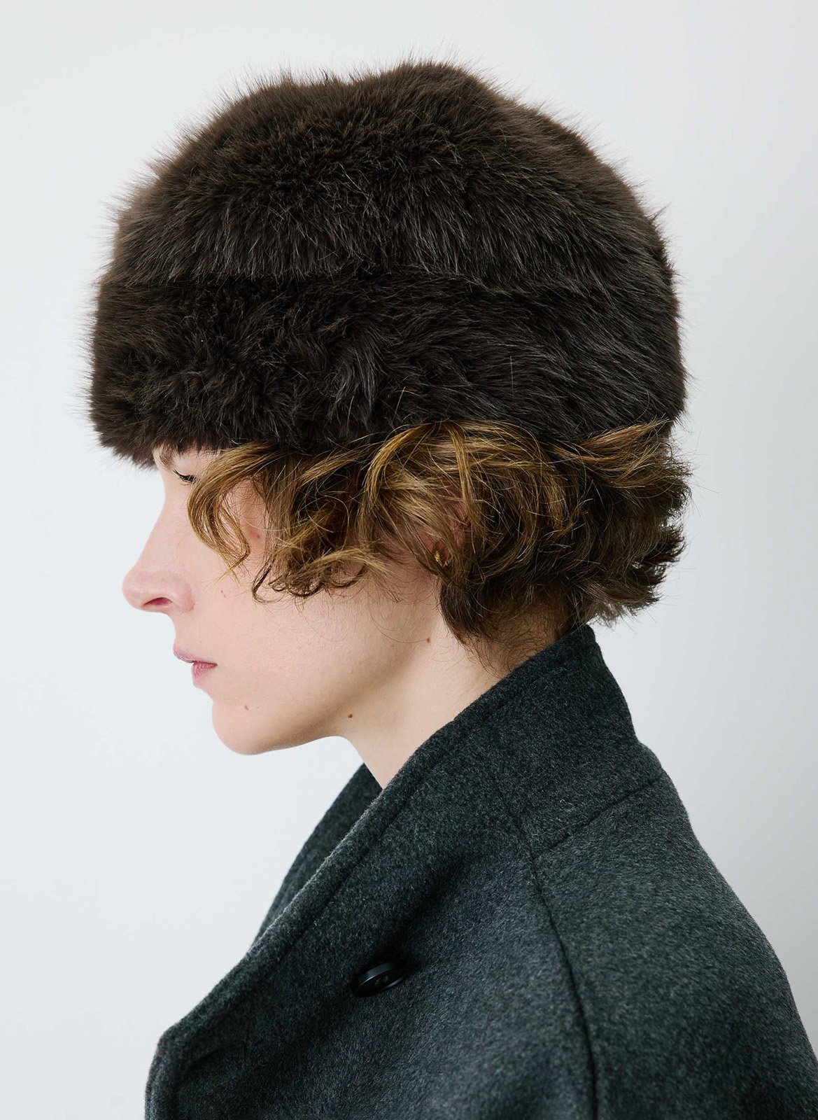 Faux-fur beanie GRACE ET MILA Brown