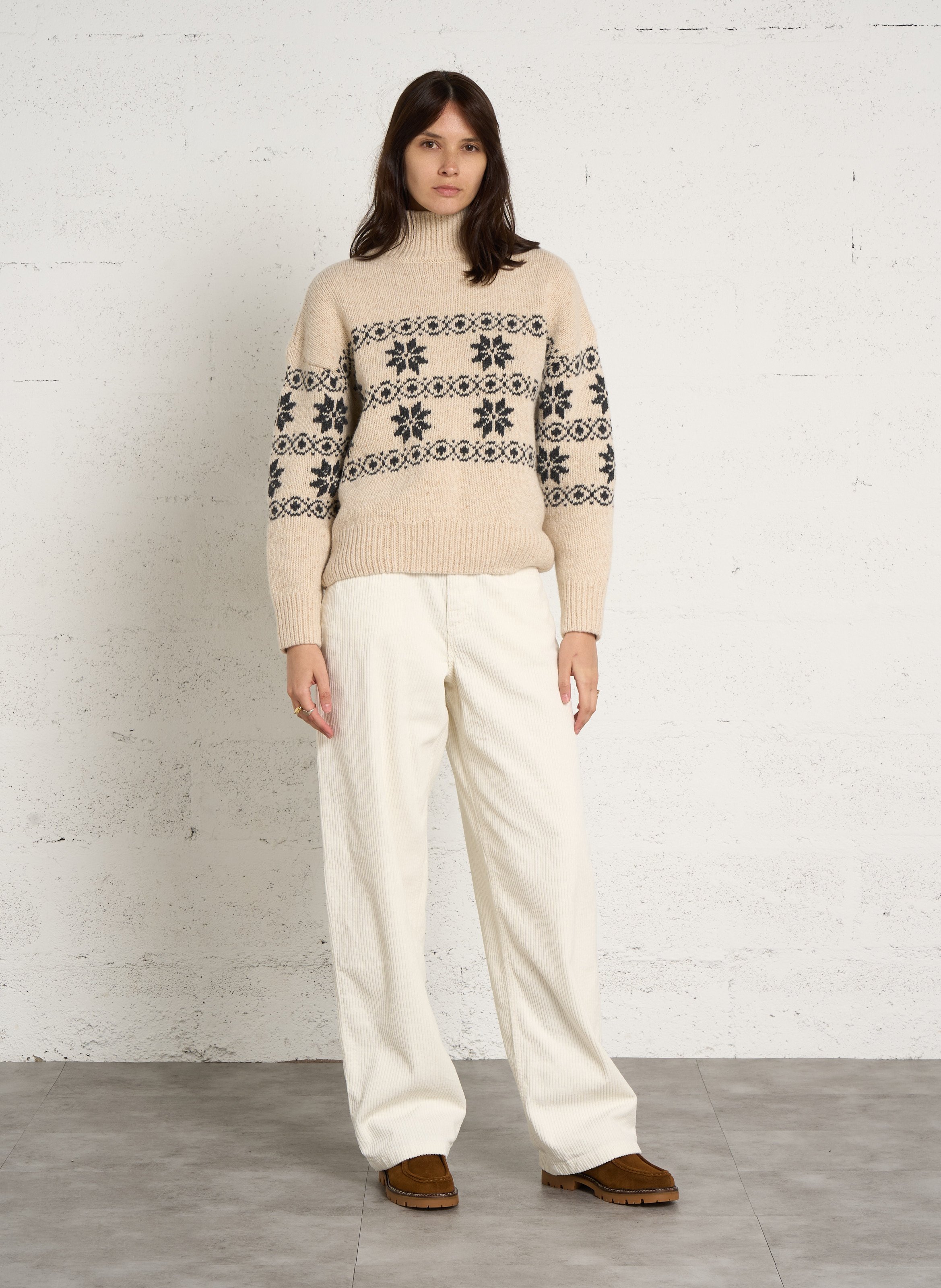 Oversized wool-blend sweater THE NEW SOCIETY Beige