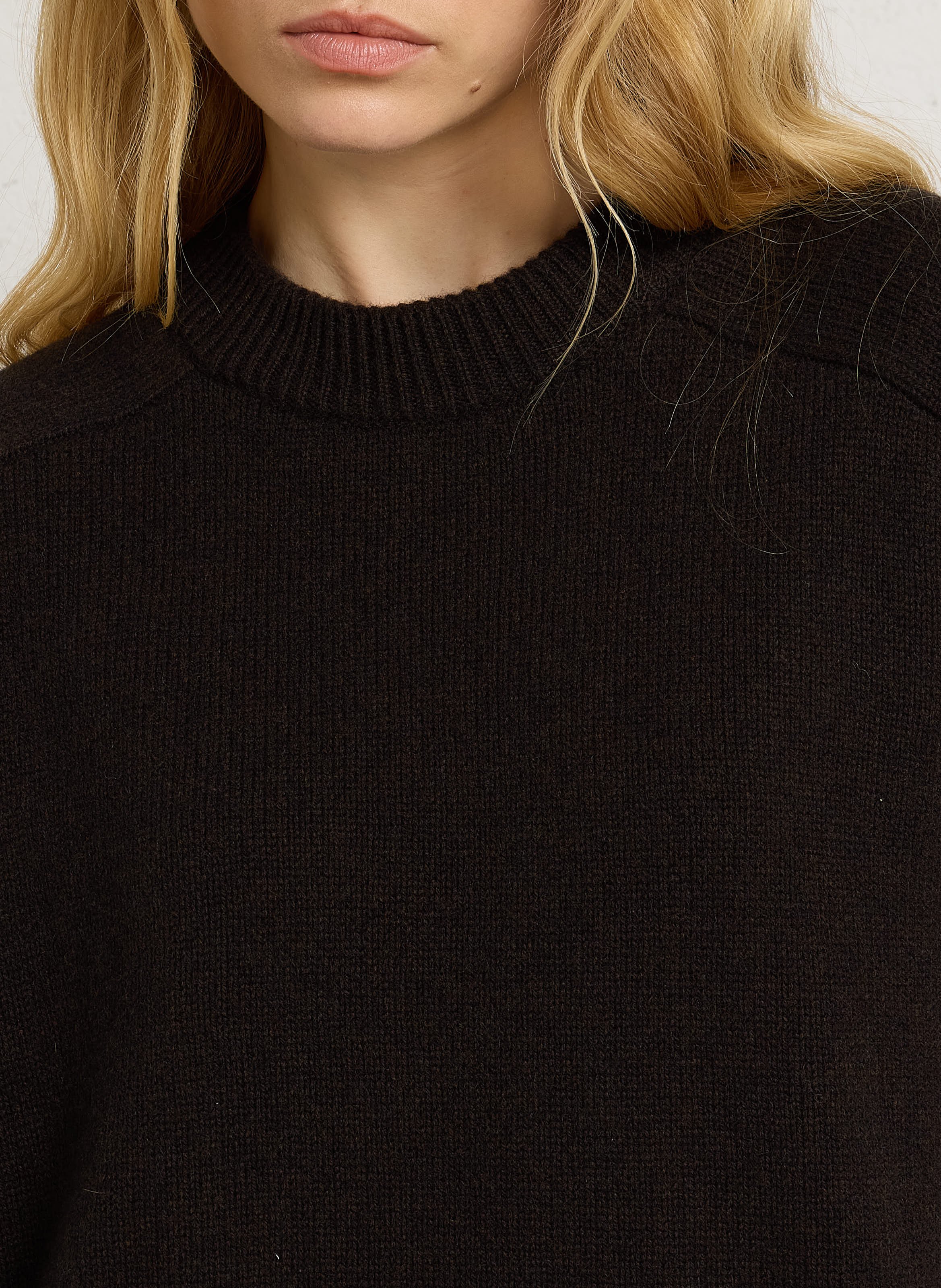 Round-neck wool sweater SOEUR Brown