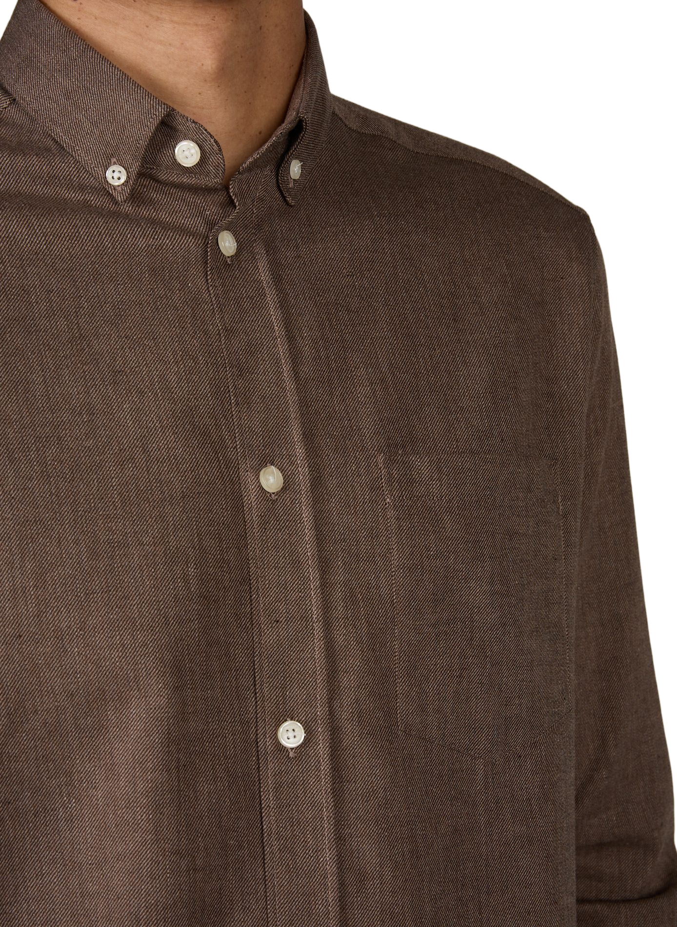 Straight-cut ribbed cotton shirt AU PRINTEMPS PARIS Brown