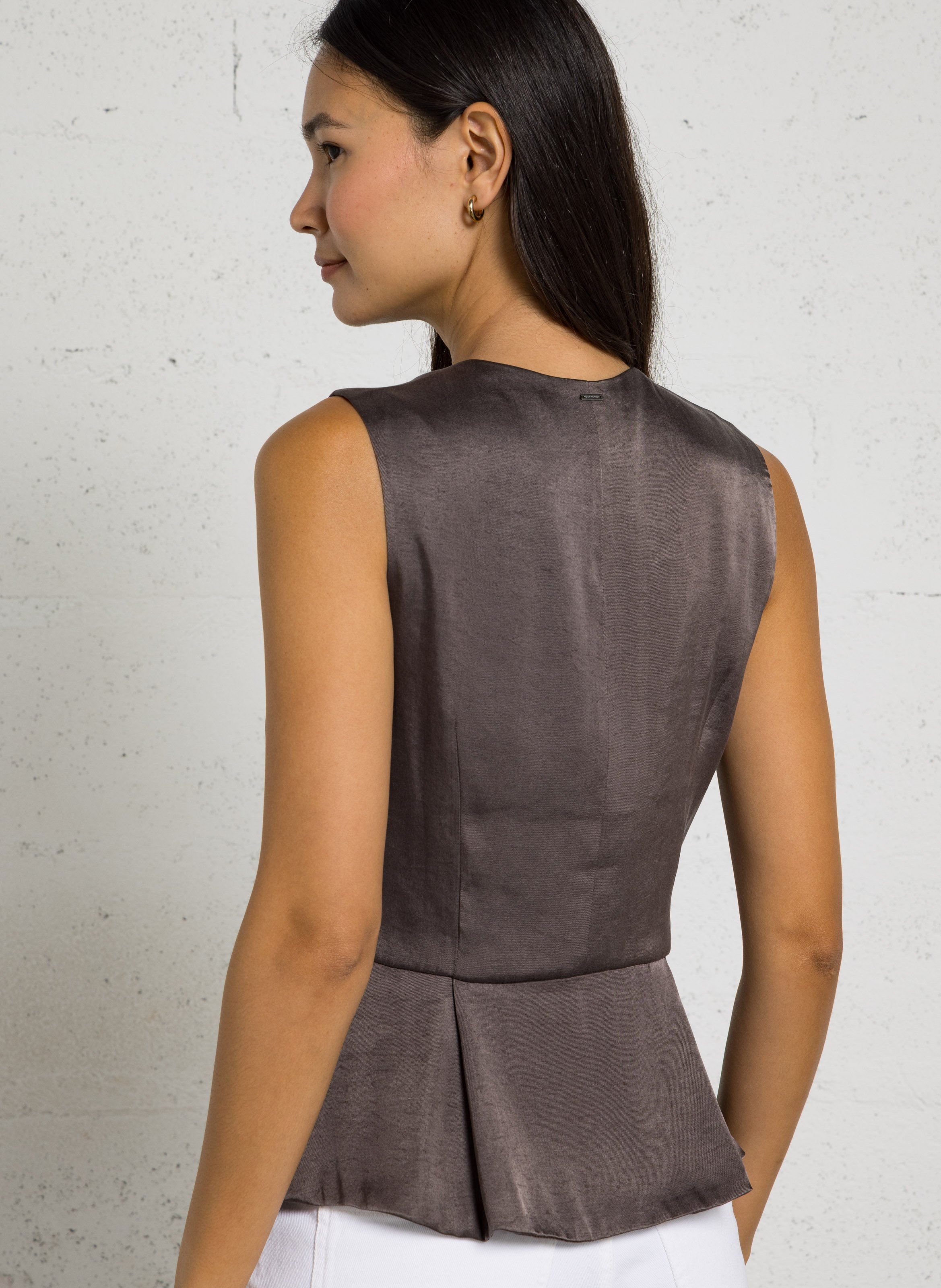 Gilet tailleur sans manches uni IKKS Gris