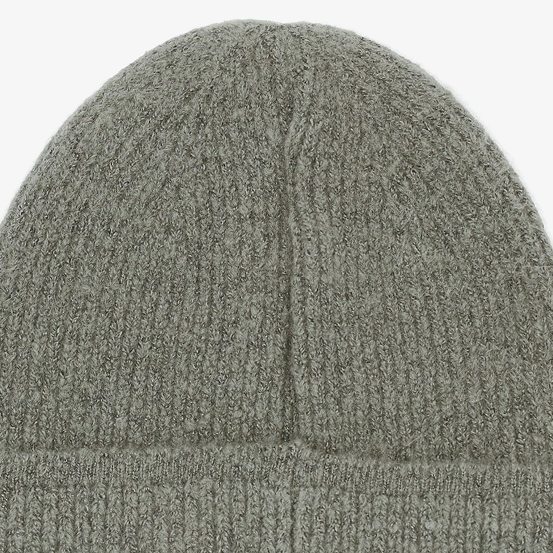 Ribbed knitted beanie in heather grey Serge Blanco SERGE BLANCO Grey