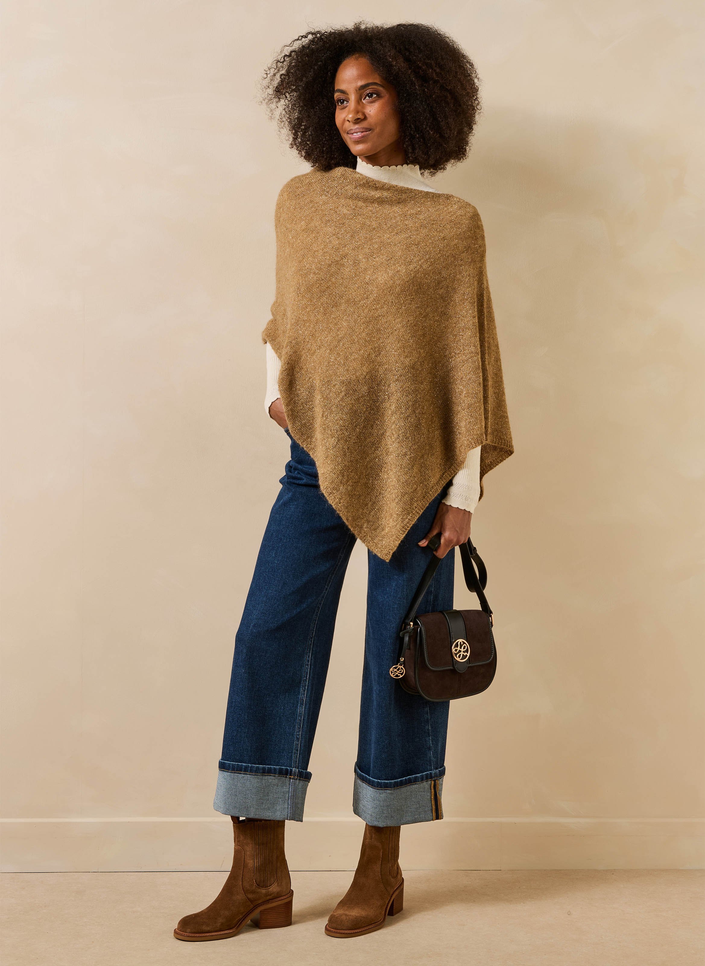 Poncho - wolblend LA FEE MARABOUTEE Beige