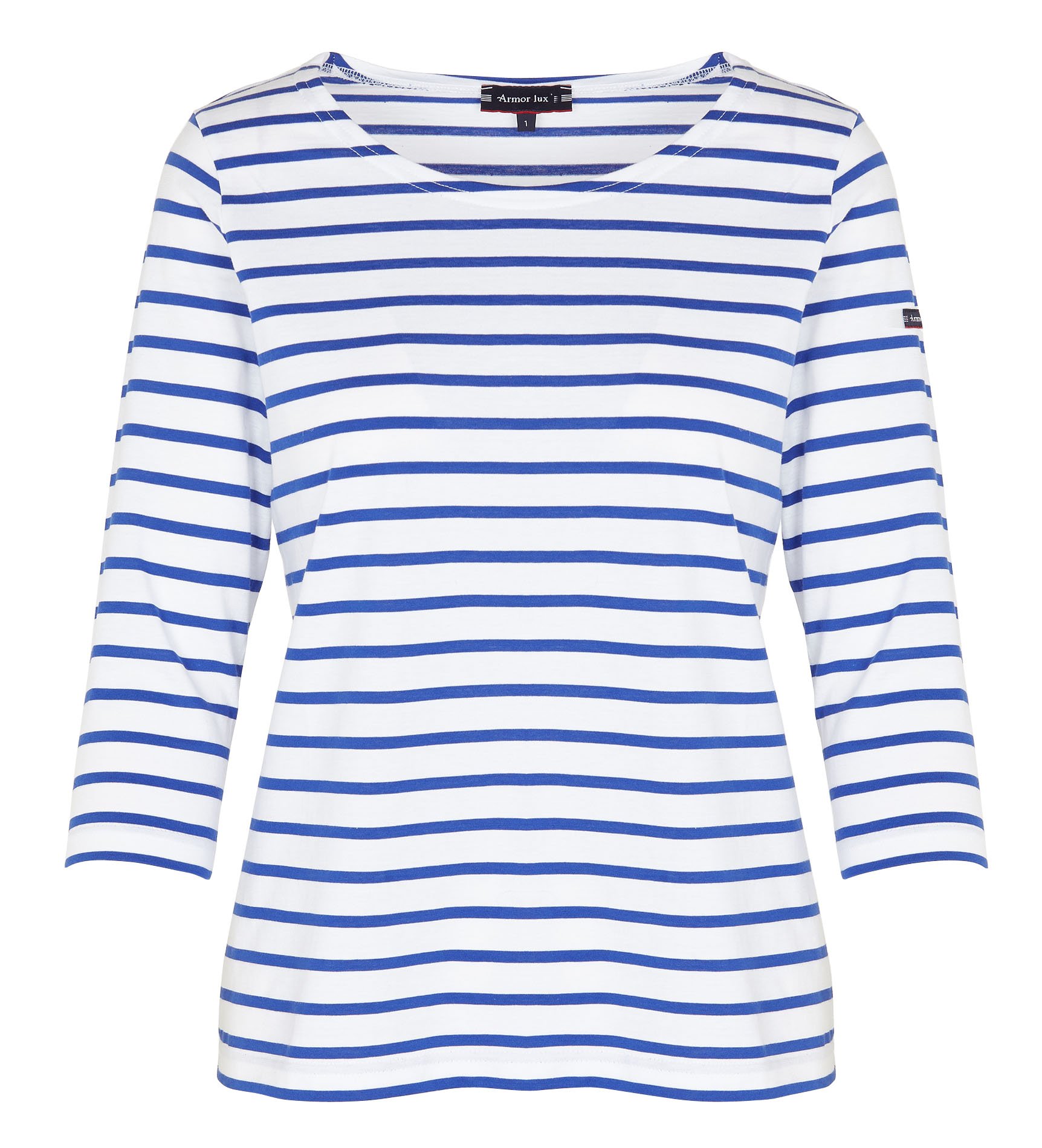 Round-neck light jersey Breton top ARMOR LUX White