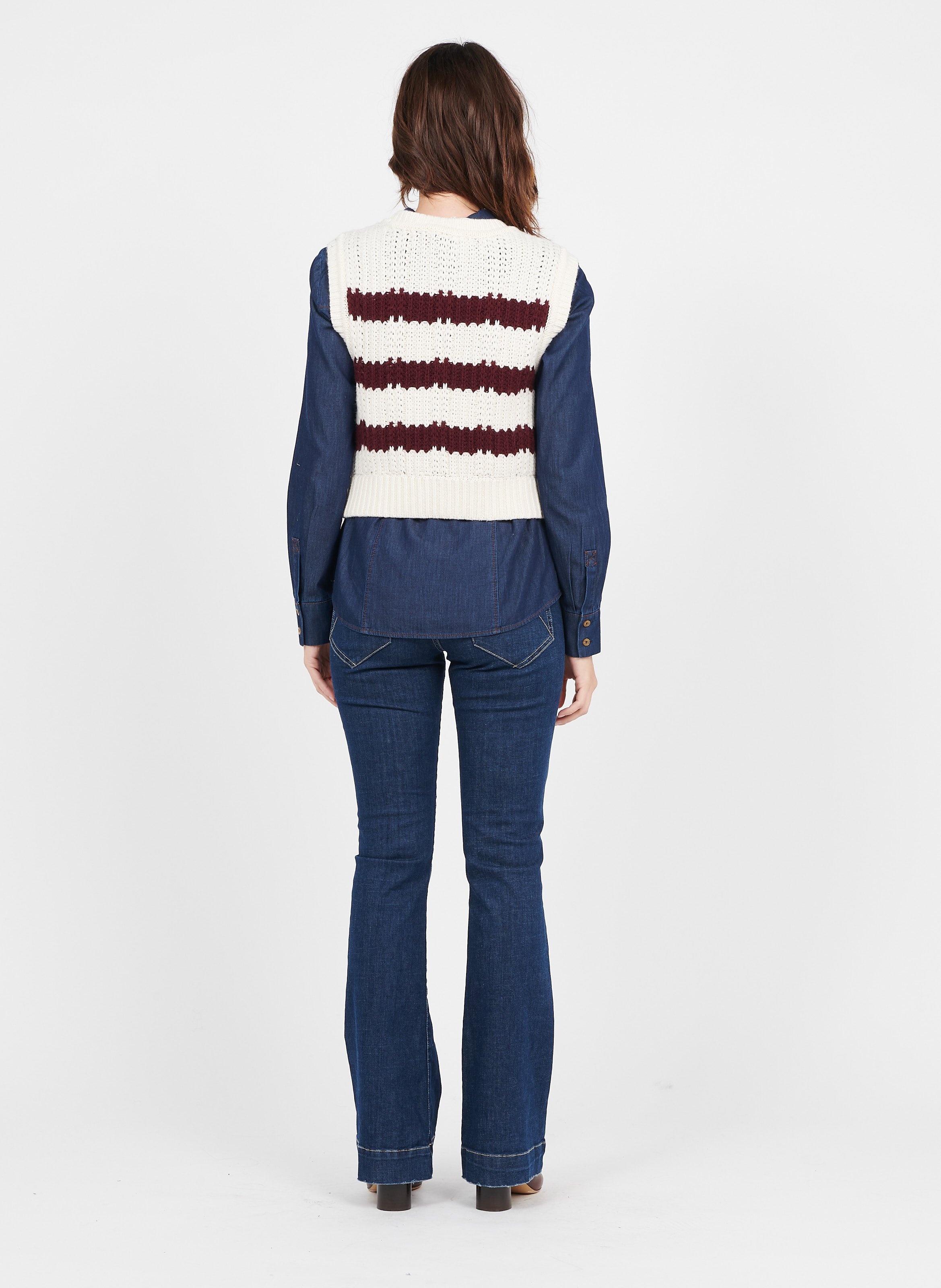 Jean boot-cut en coton PLEASE Bleu