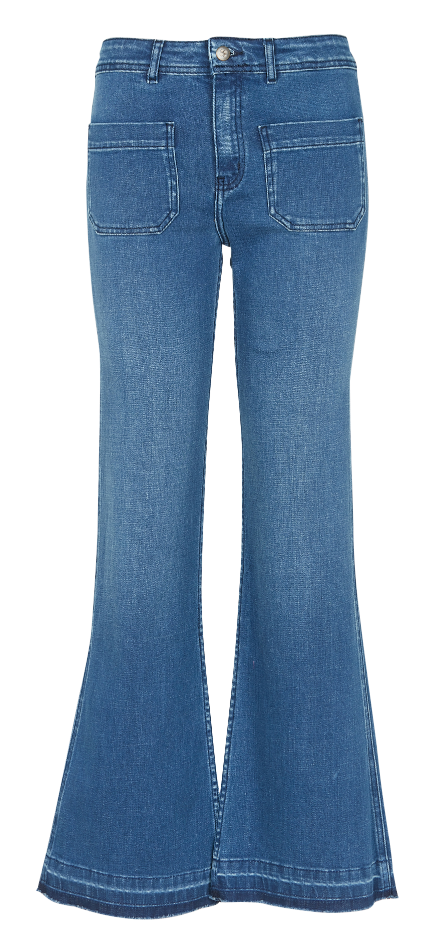 Jean flare en coton délavé SWILDENS Bleu