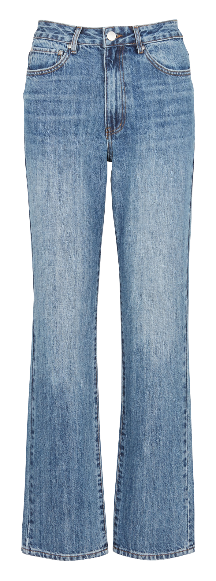 High-rise straight-leg cotton jeans VILA Blue