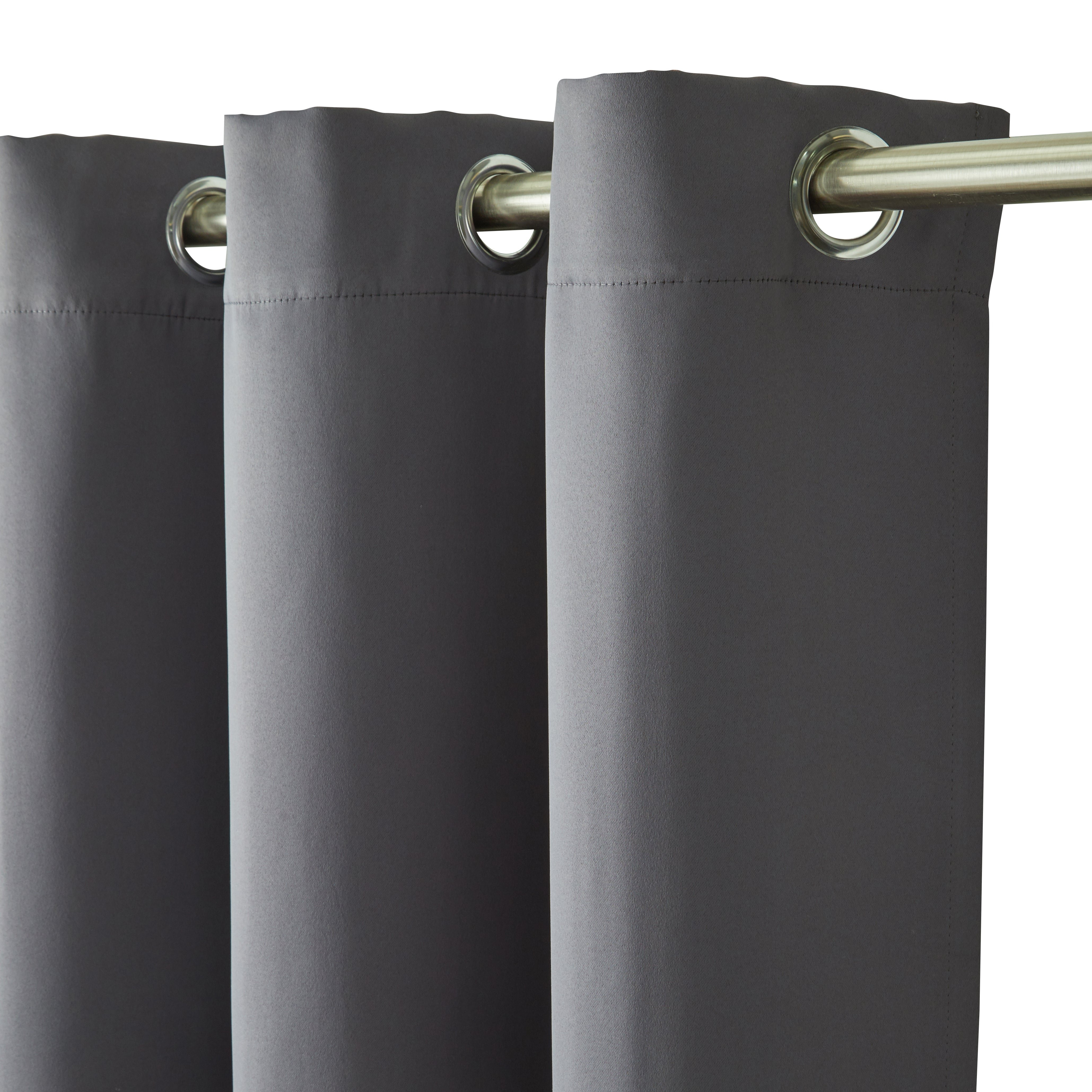 Pack of 2 blackout curtains with eyelets MADURA Grey