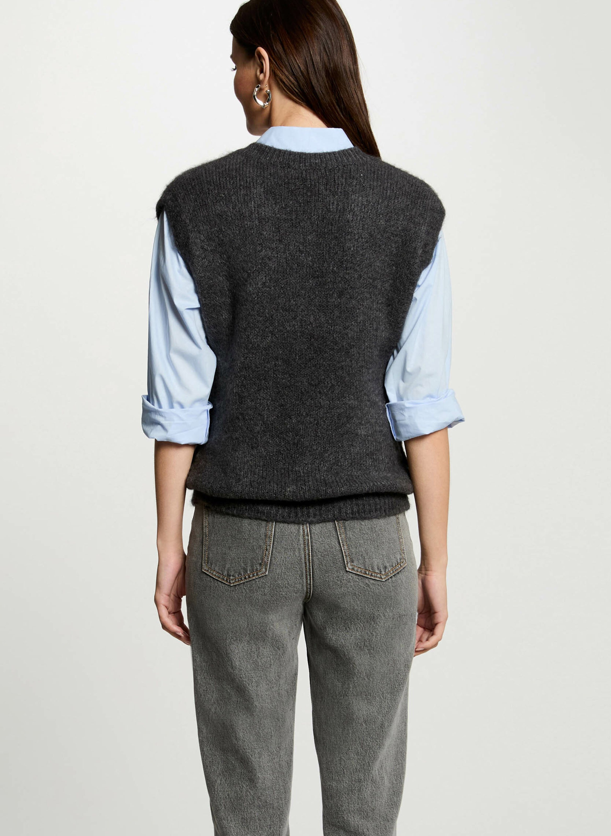 Pull col V  MORGAN Gris