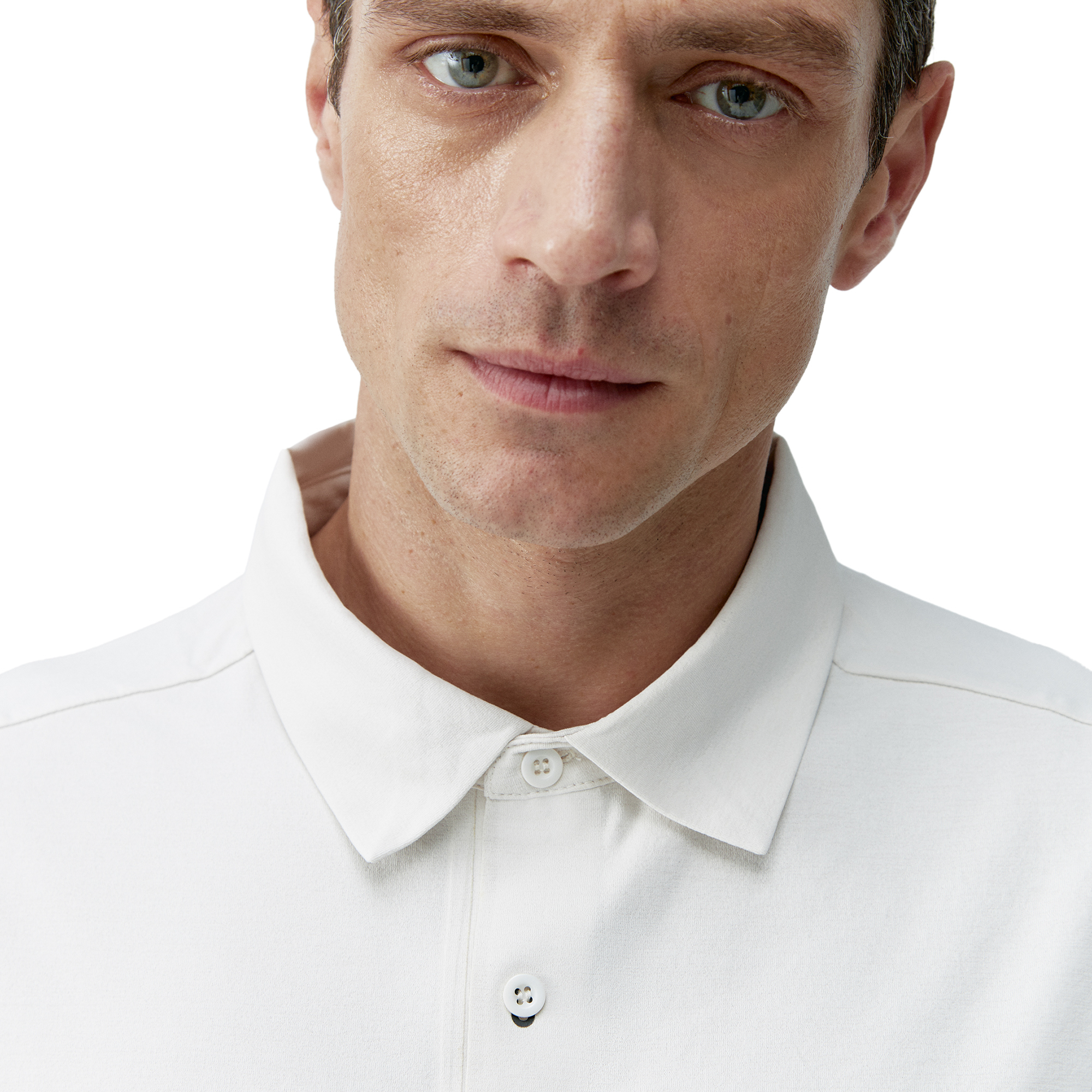 Long-sleeved maroon polo with buttons BORN LIVING YOGA White