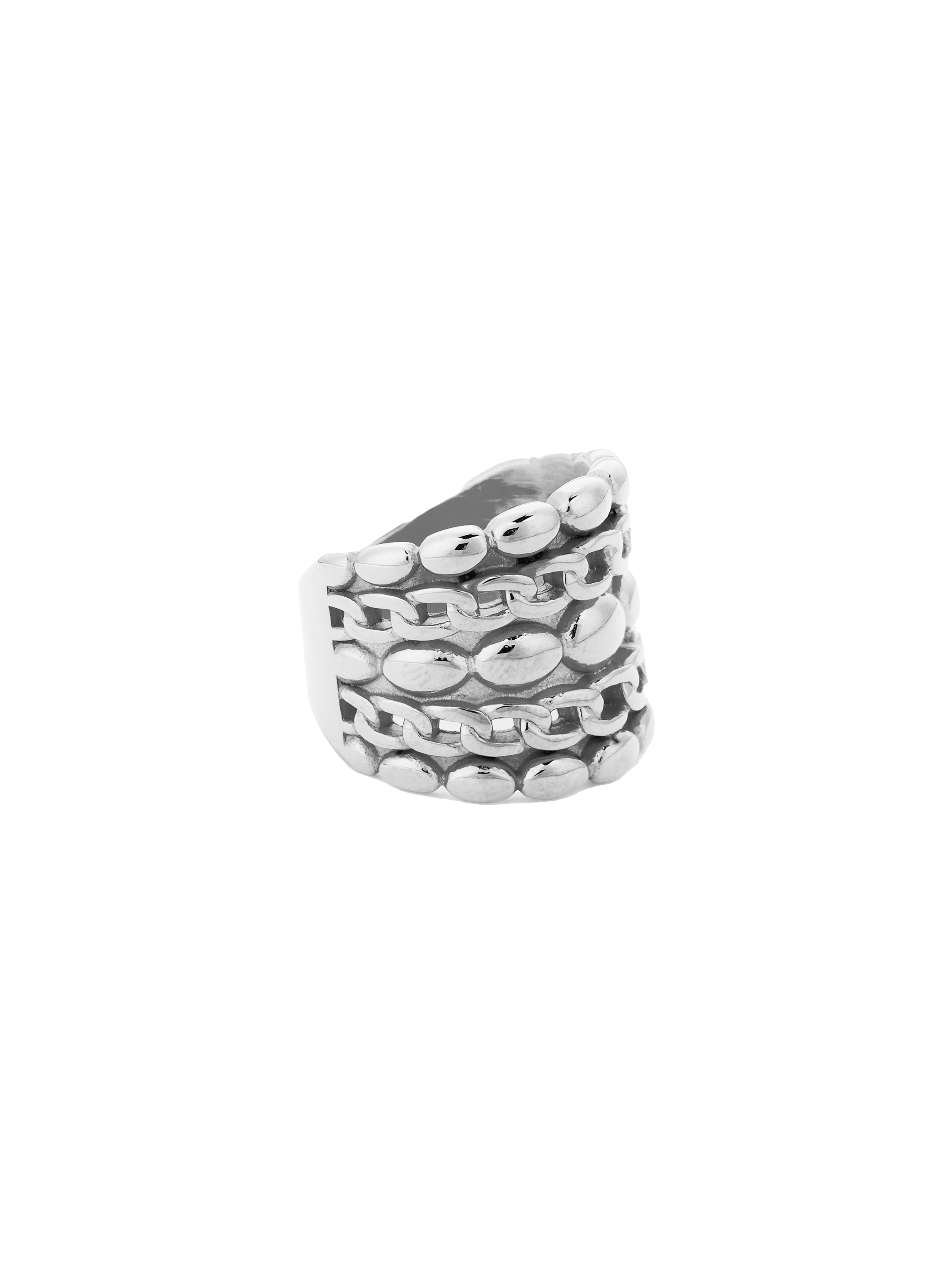 Braided stainless steel ring HIPANEMA Silver