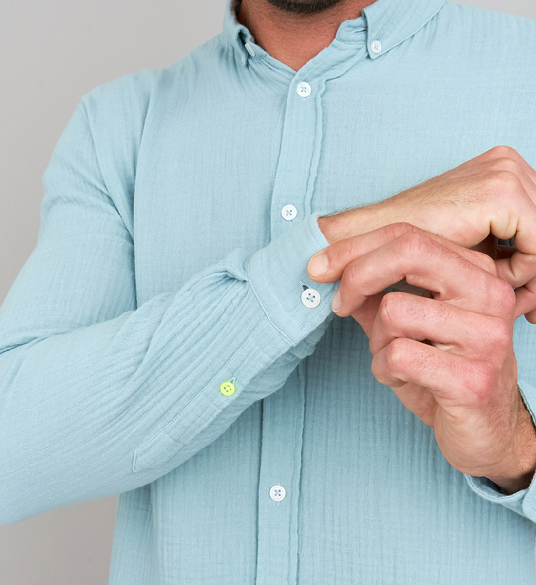 Aqua cotton gauze shirt GILI'S Blue