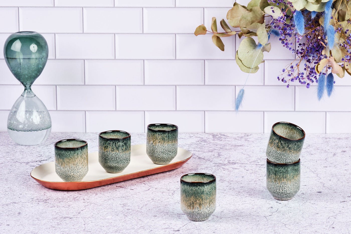 Tasse en grès 8cl - 6 pièces BJORN Gris