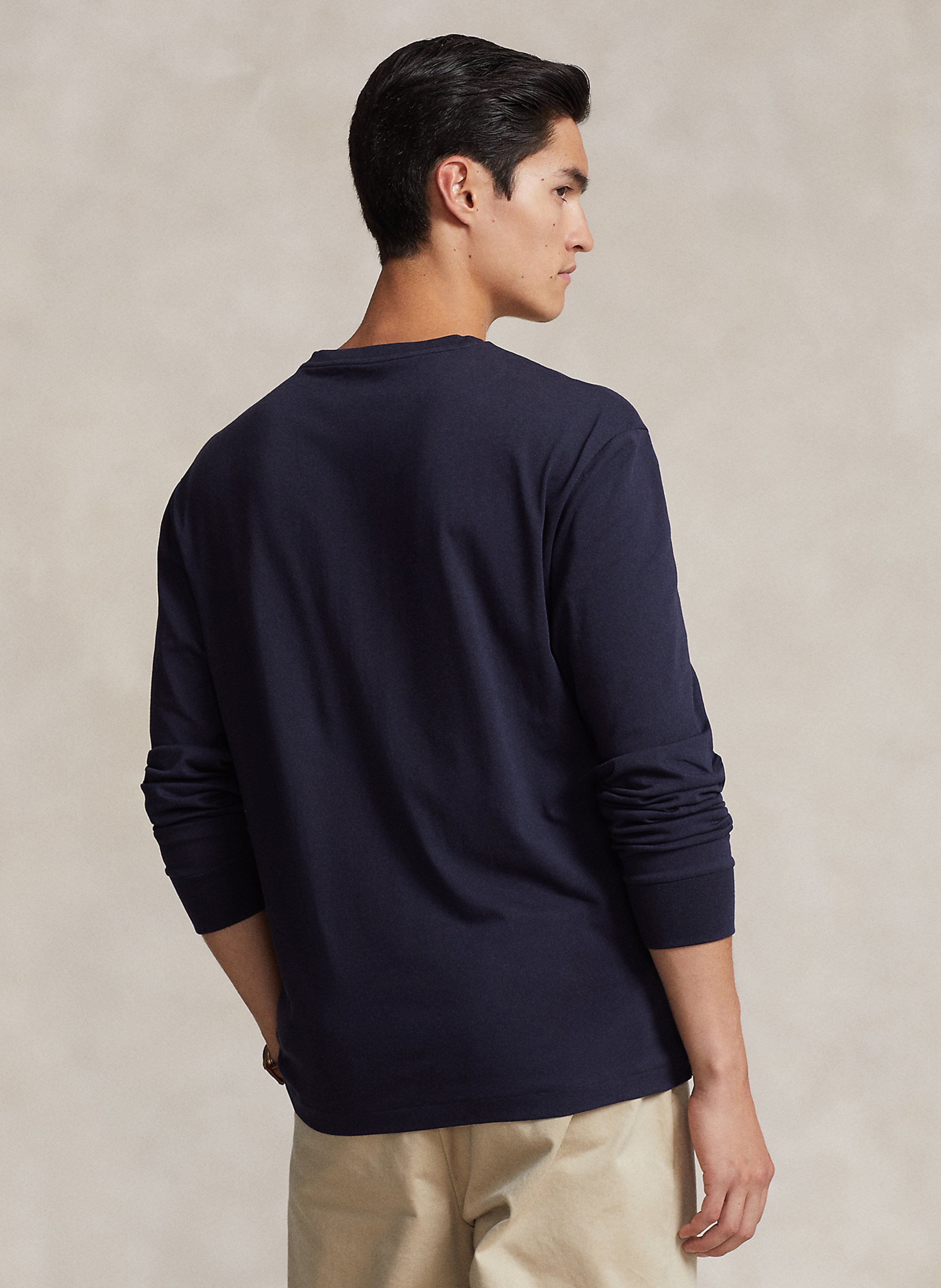 Tee-shirt col rond slim-fit en coton POLO RALPH LAUREN Bleu