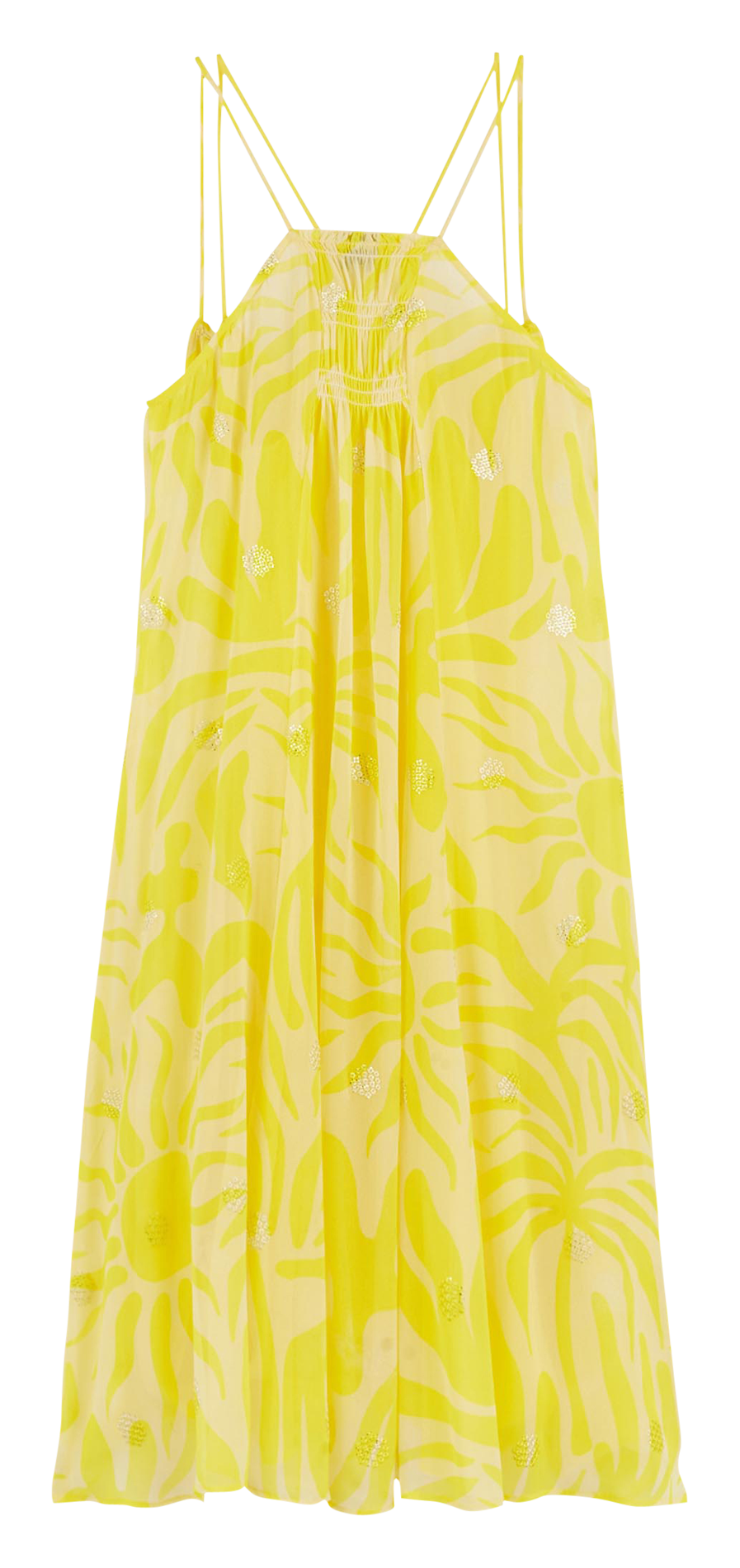 Robe midi imprimée à strass WILD Jaune