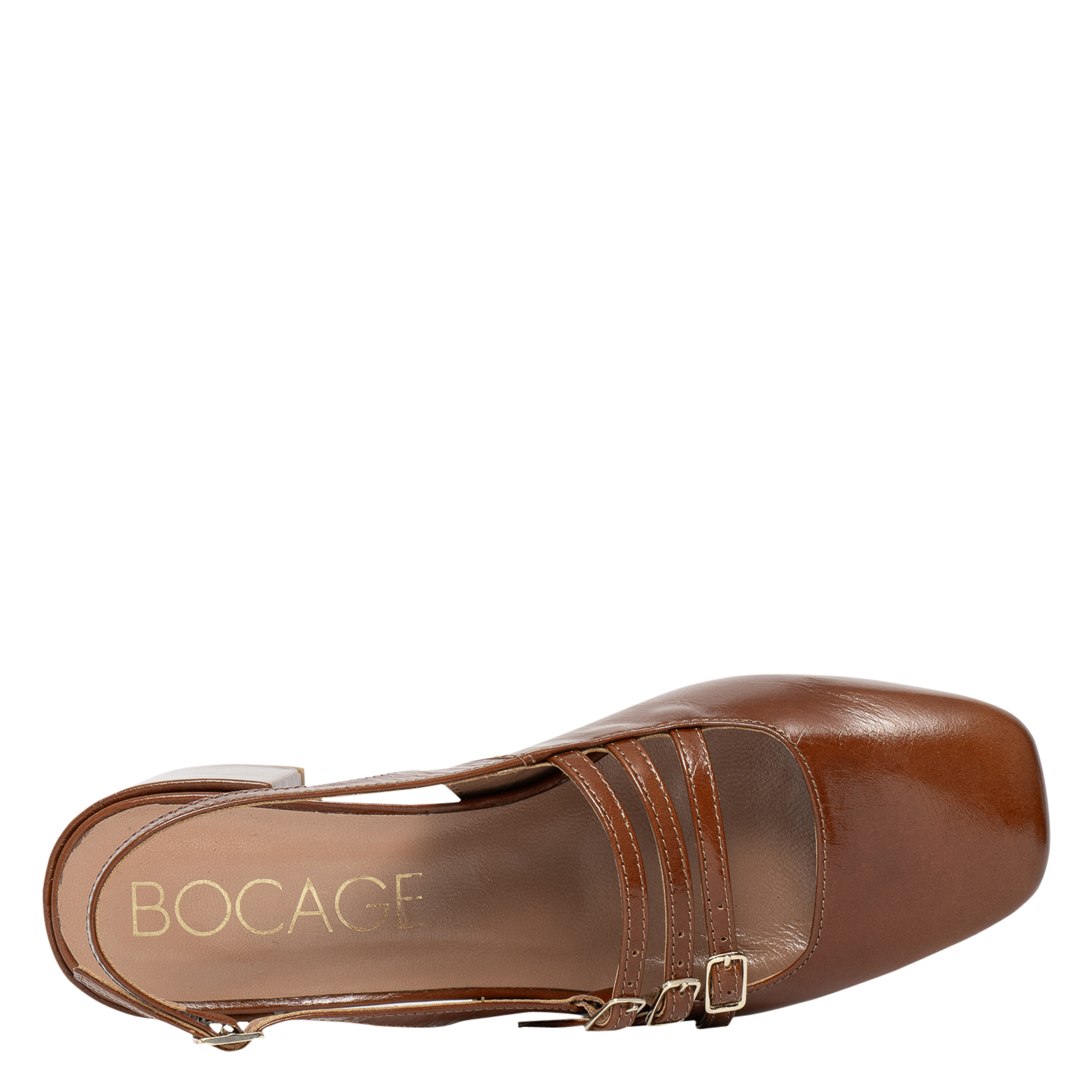 Leather babies sling back BOCAGE Brown