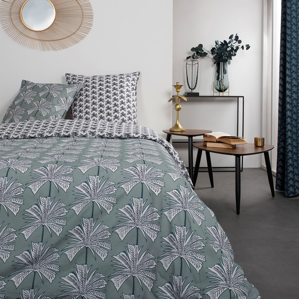 Printed cotton bedding set TODAY LINGE DE MAISON Blue