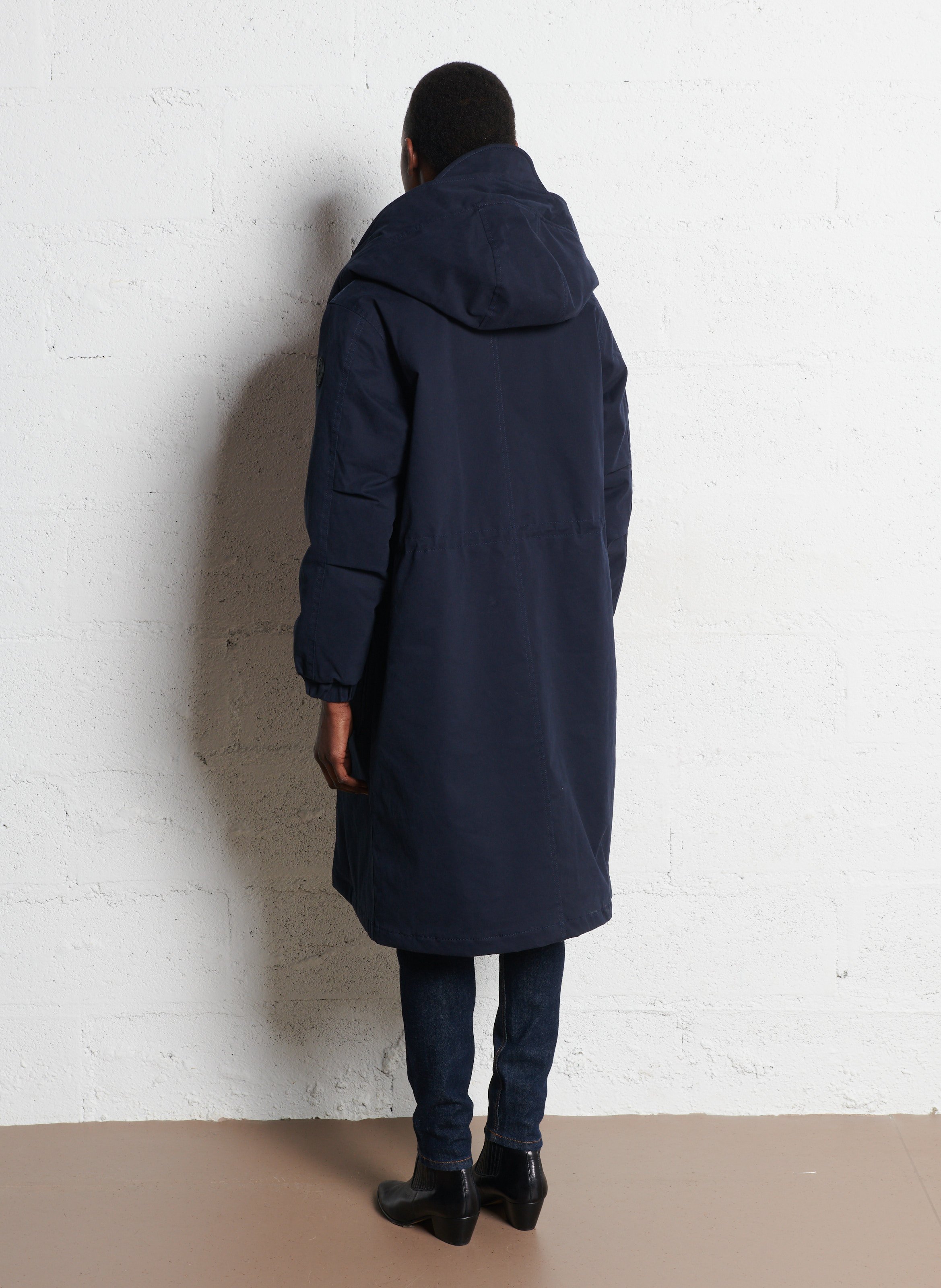 High-neck cotton-blend parka ONE STEP Blue