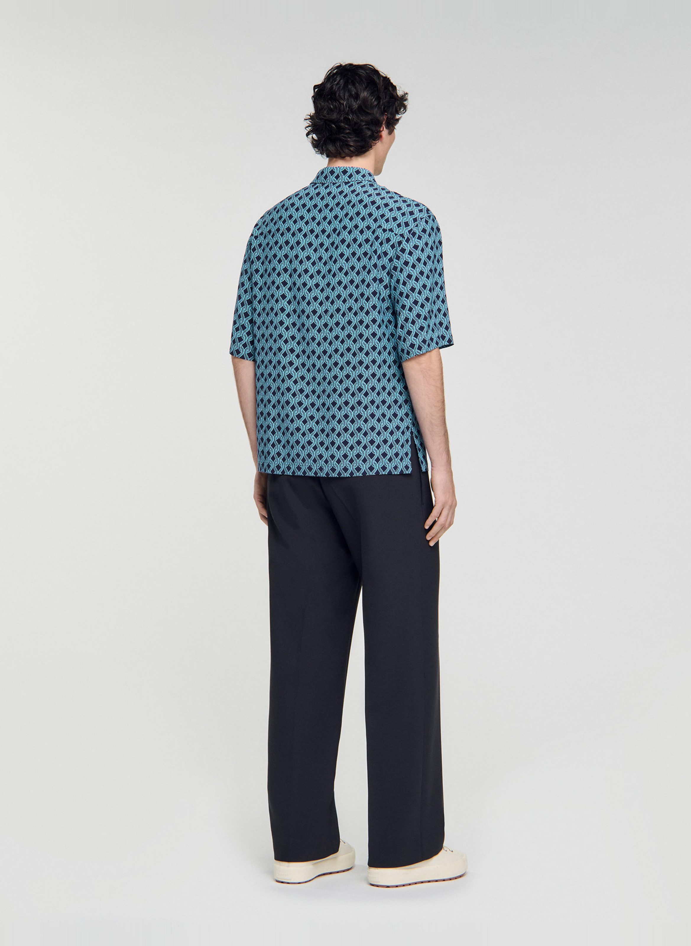 Chemise col classique imprimé SANDRO Bleu