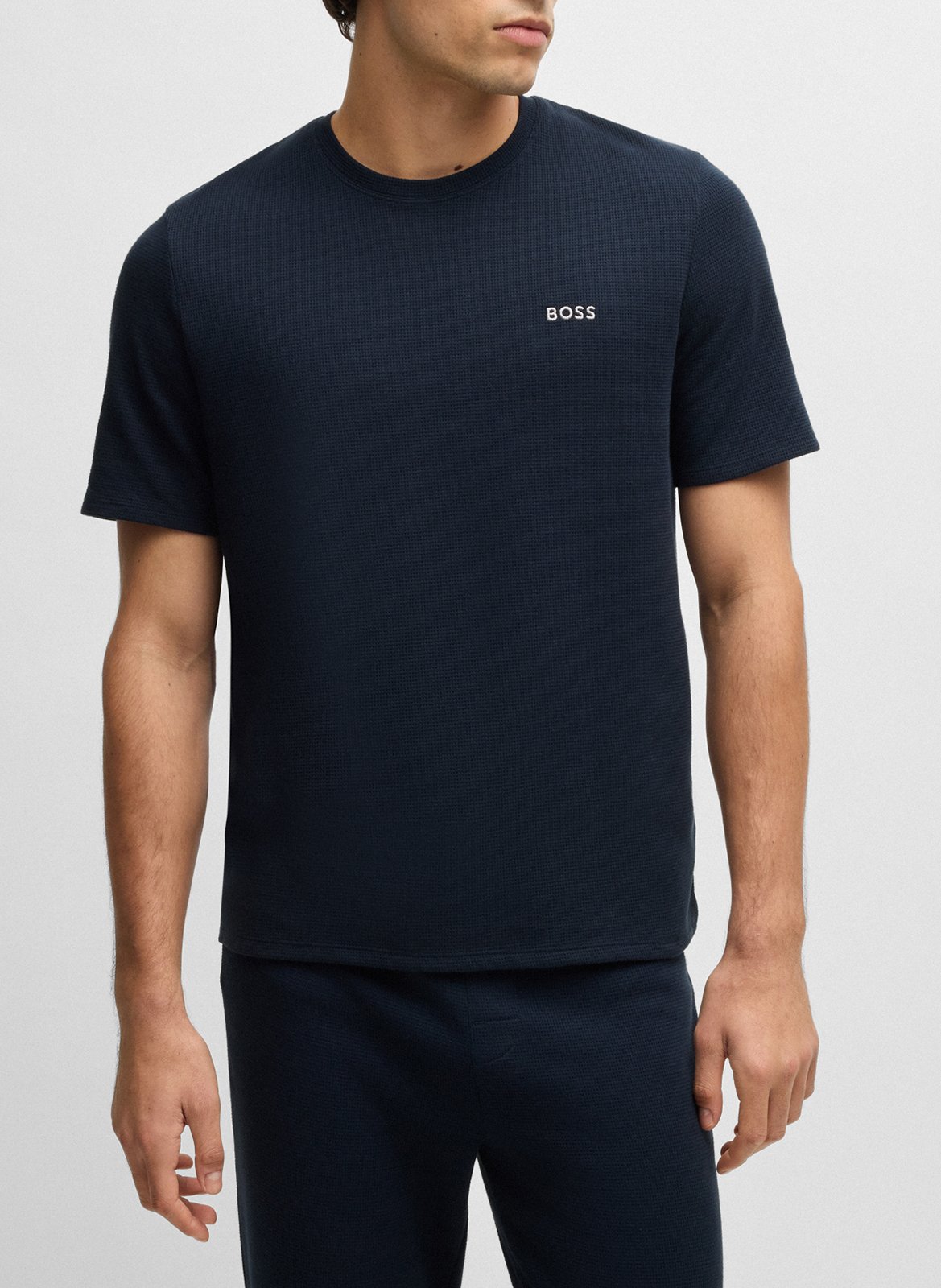 Basic cotton-mix T-shirt BOSS Blue