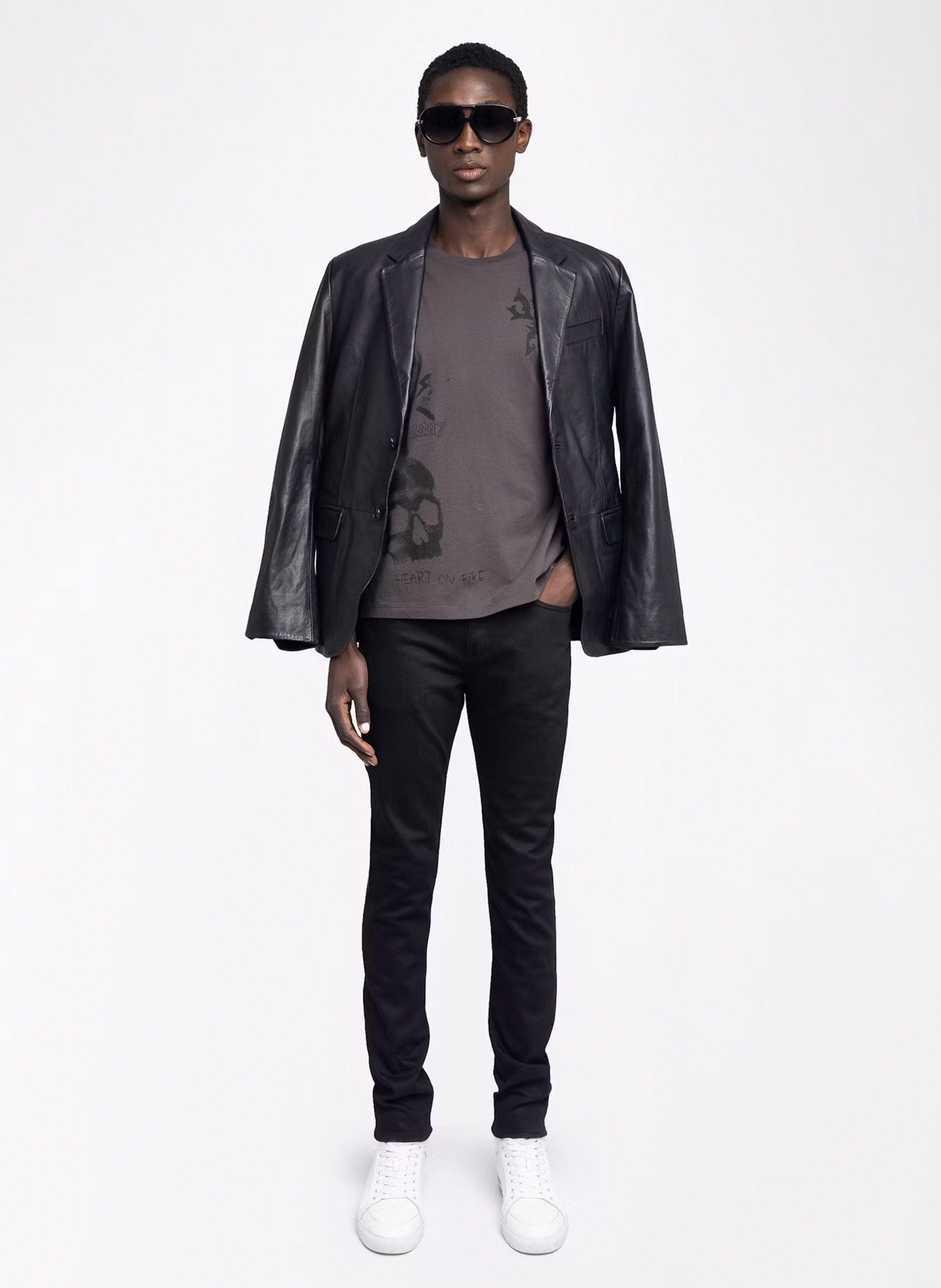 Tee-shirt col rond en coton ZADIG&amp;VOLTAIRE Marron