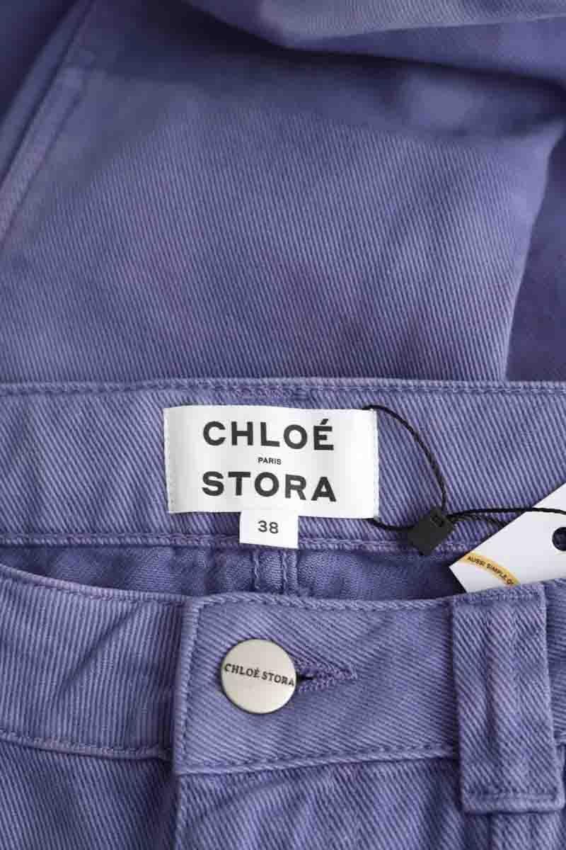 Cotton straight jeans CHLOE STORA - SECONDE MAIN Blue