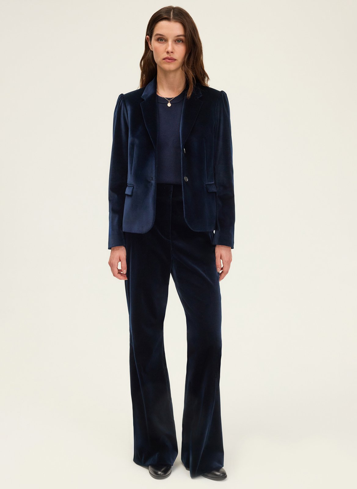 Veste de tailleur en velours PABLO Bleu