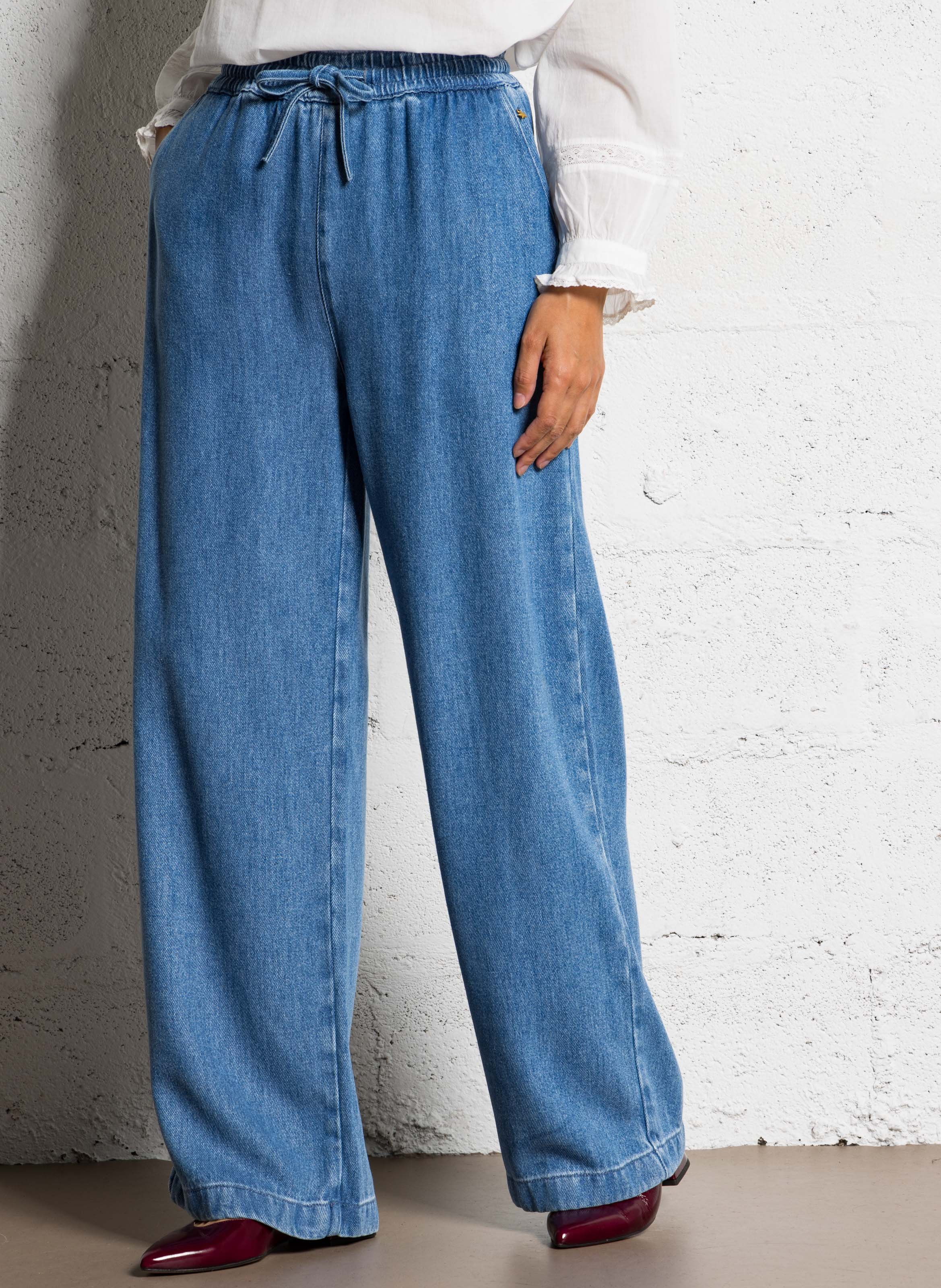 Jean large DES PETITS HAUTS Bleu