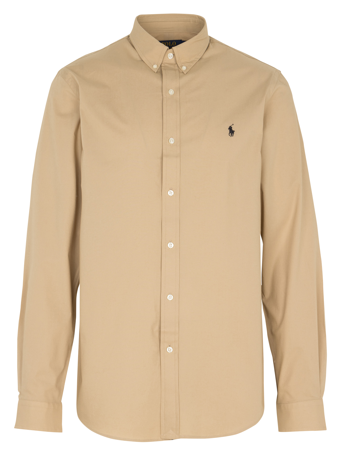 Chemise droite col américain en coton mélangé POLO RALPH LAUREN Beige