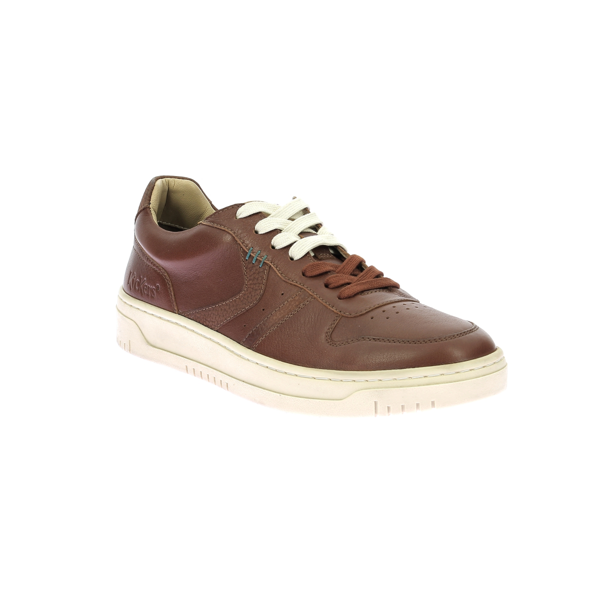 Low leather trainers KICKERS Brown