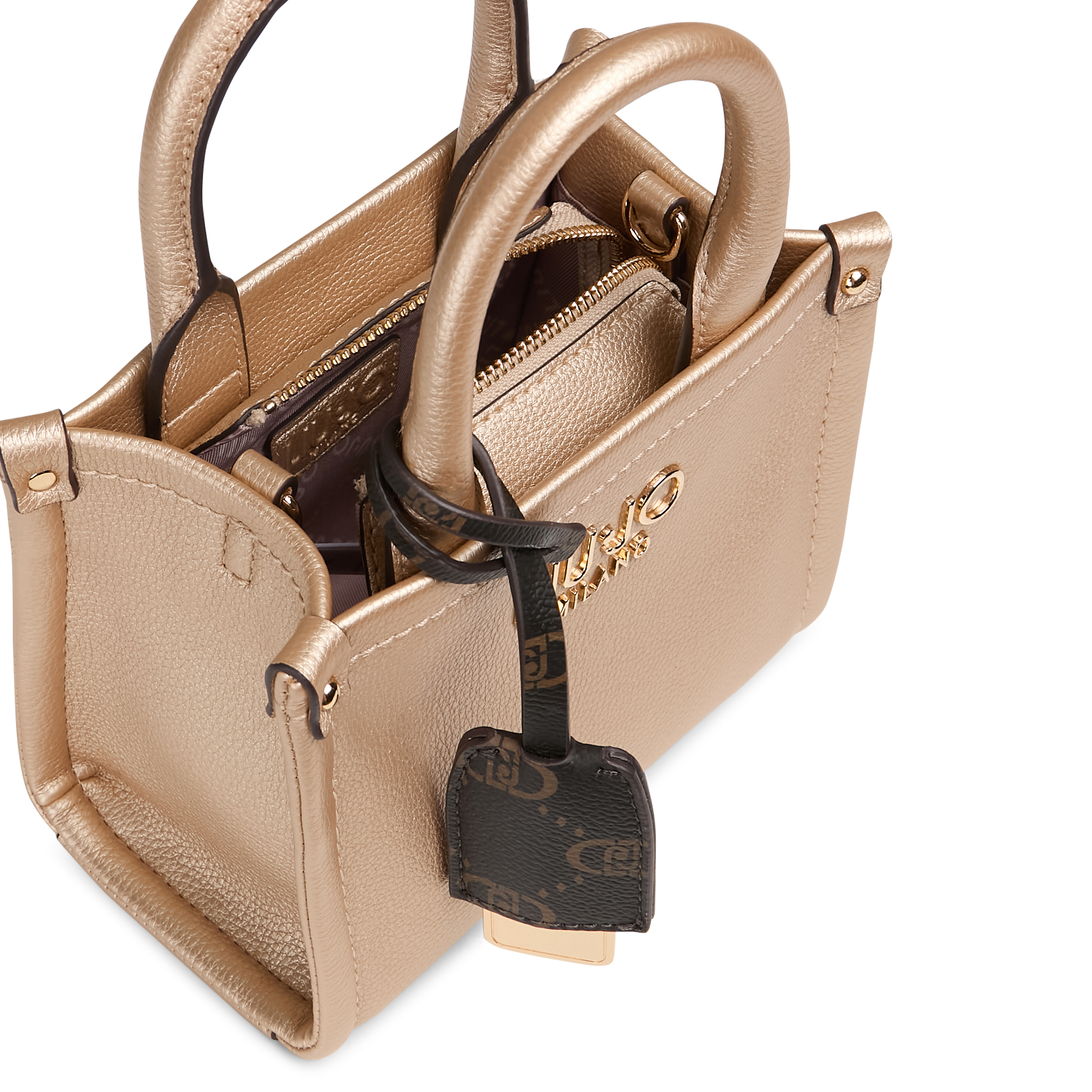 Mini sac à main effet cuir grainé LIU JO Doré