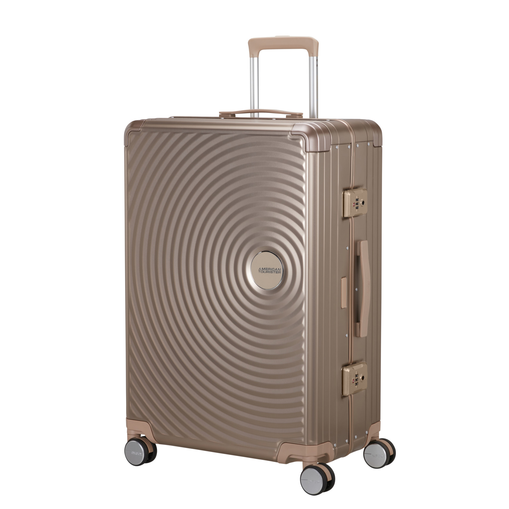 Aluminum suitcase with 4 wheels size L AMERICAN TOURISTER Golden