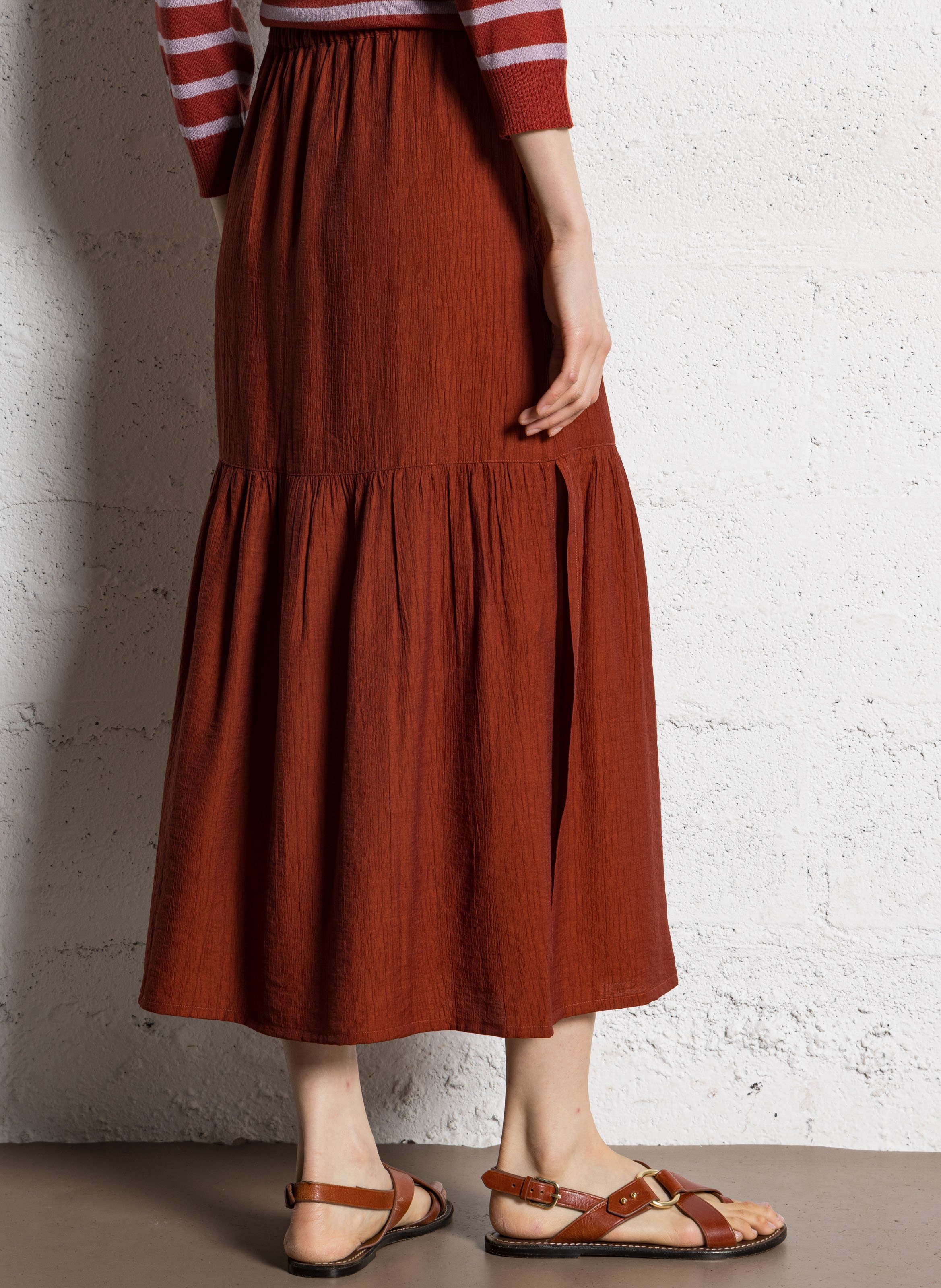 Jupe midi  NICE THINGS Marron