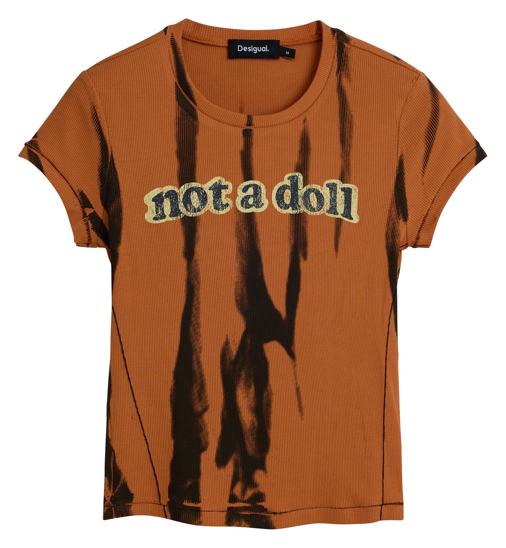 Tee-shirt col rond en coton mélangé DESIGUAL Orange