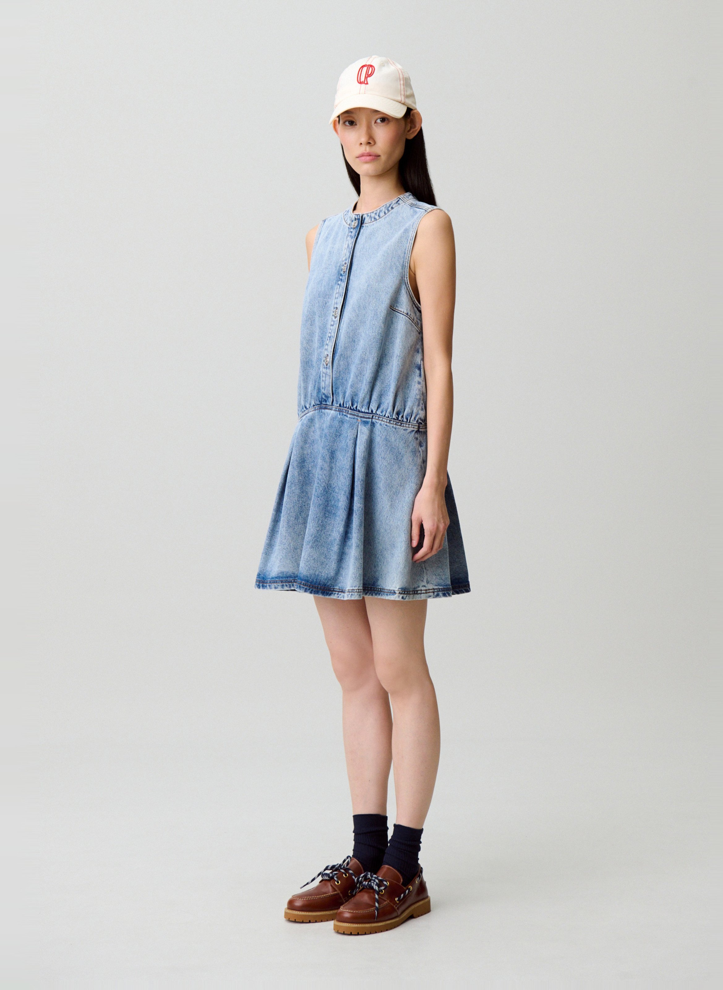 Robe en jean évasée en coton CLAUDIE PIERLOT Bleu