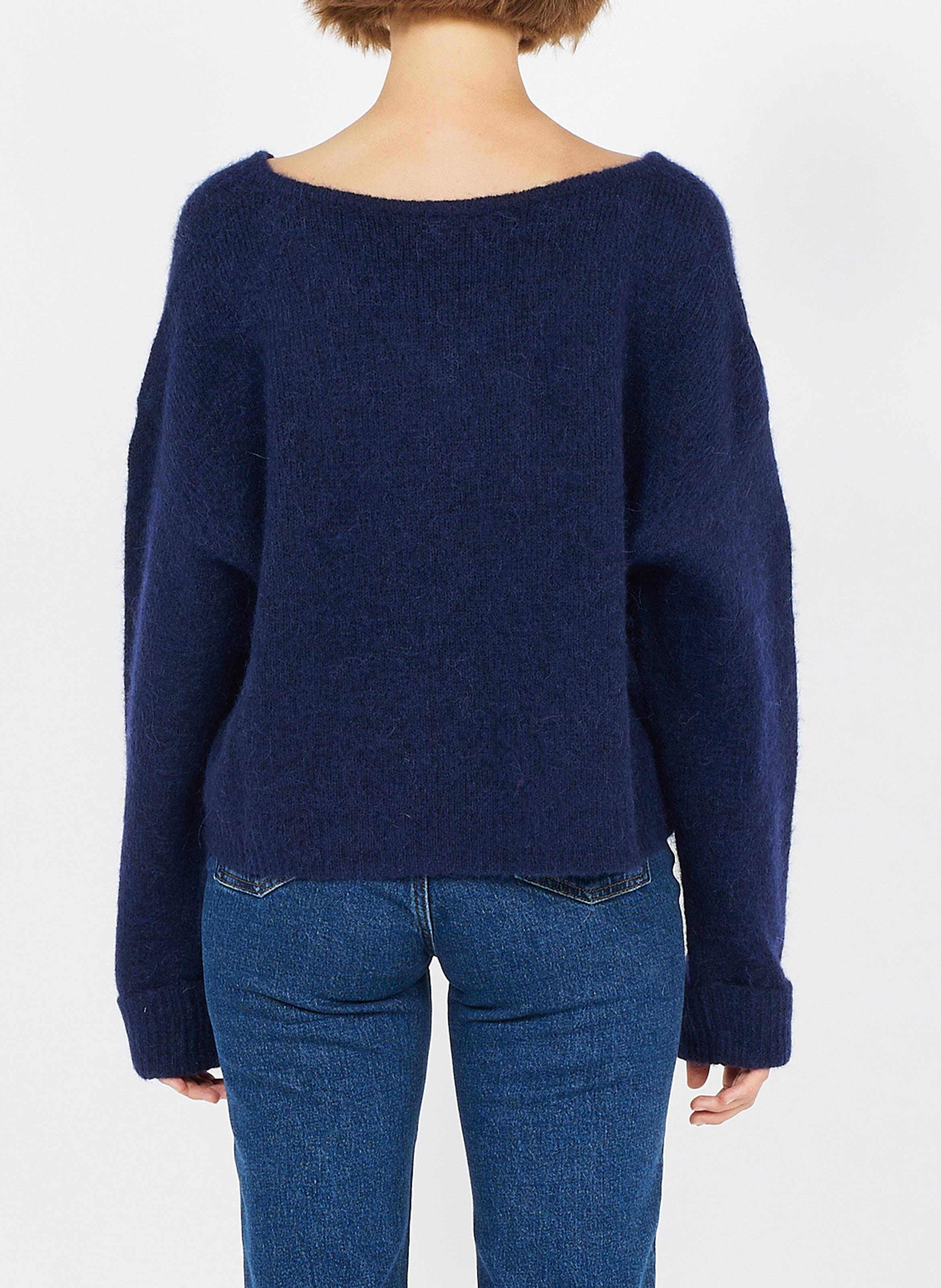 V-neck alpaca-blend jumper AMERICAN VINTAGE Blue