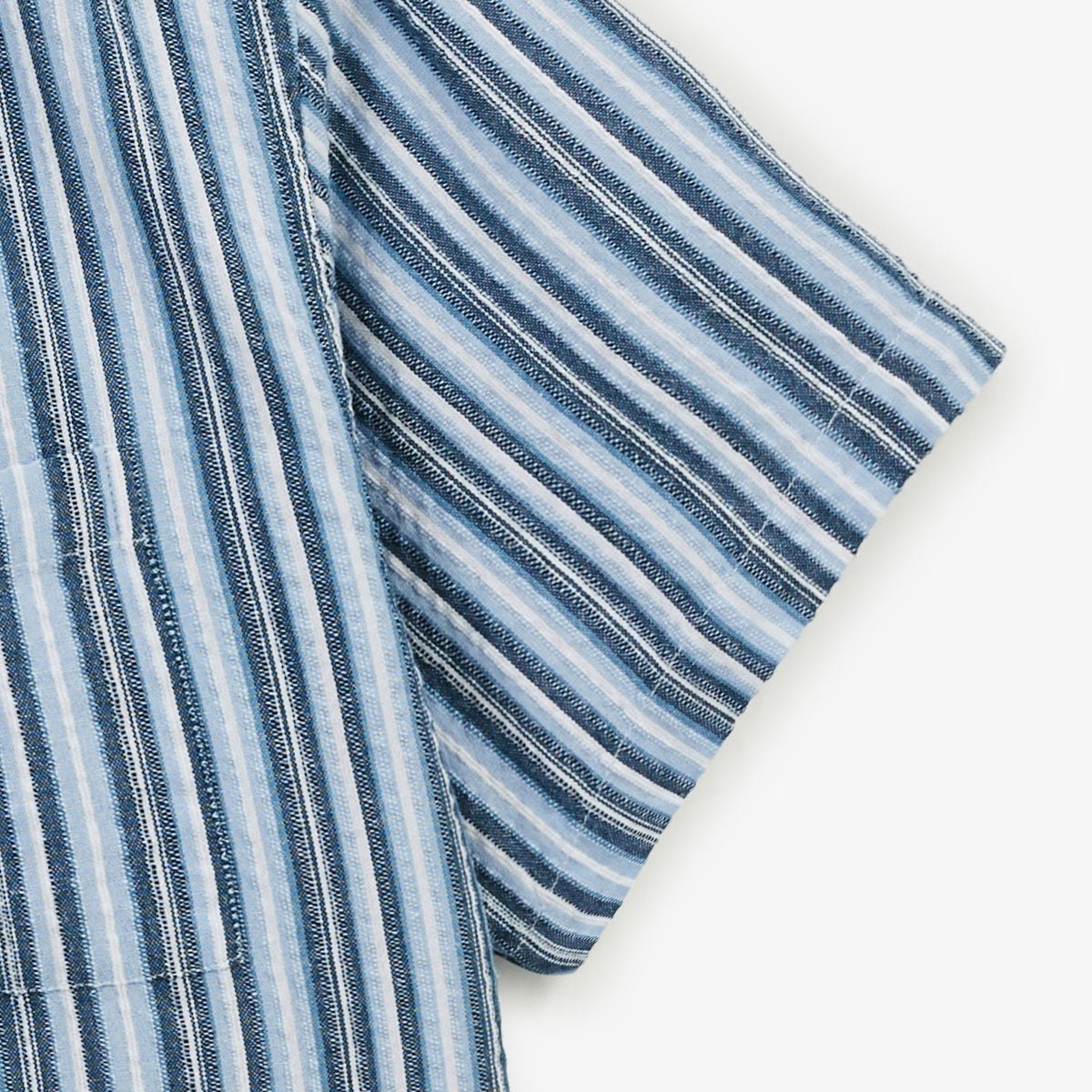 Short-sleeved cotton shirt Caracas striped SERGE BLANCO Blue
