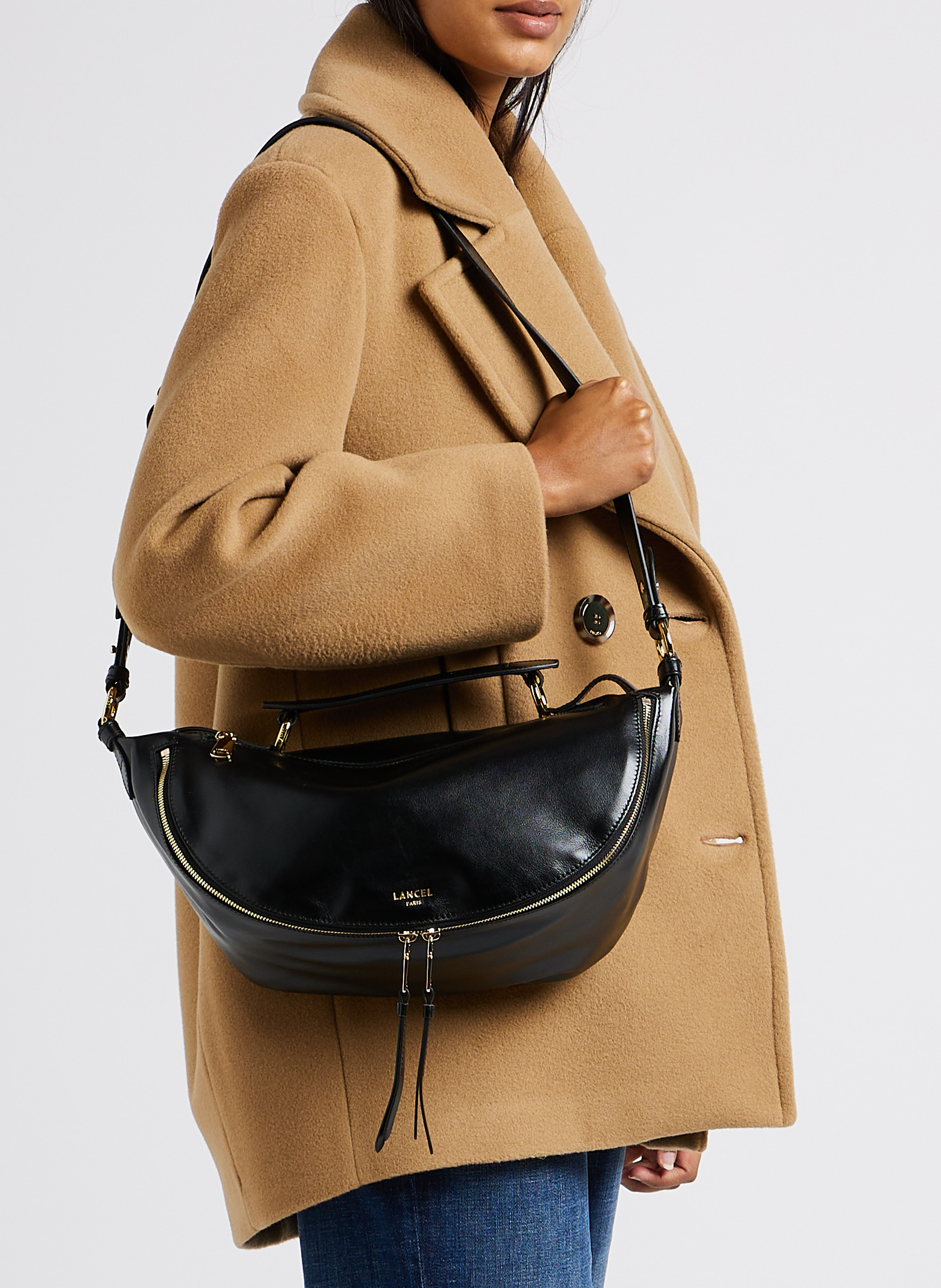 Sac bandoulière en cuir LANCEL Noir