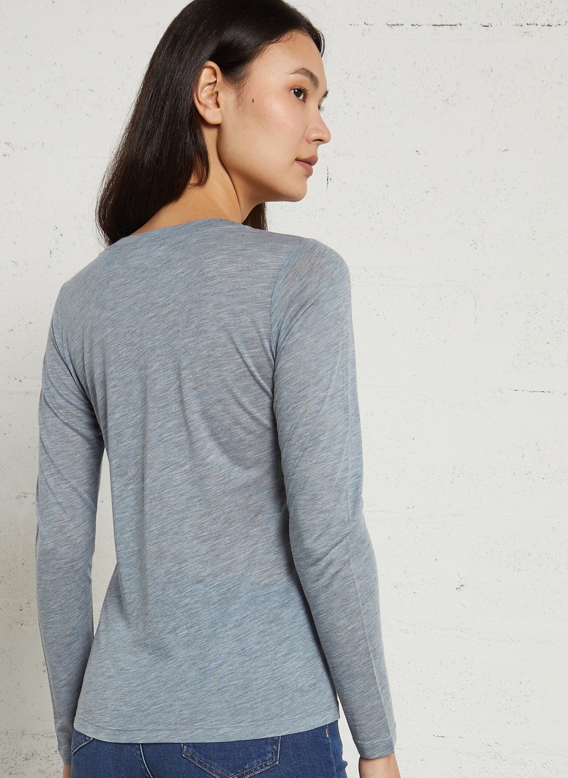 Tee-shirt moulant col rond  MAISON 123 Bleu